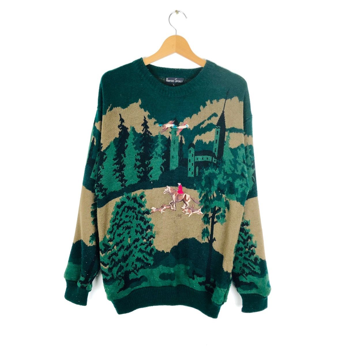 Vintage RARE!!! Rapido Spirit Riding Horse Cowboy Knitwear Size US L / EU 52-54 / 3 - 1 Thumbnail