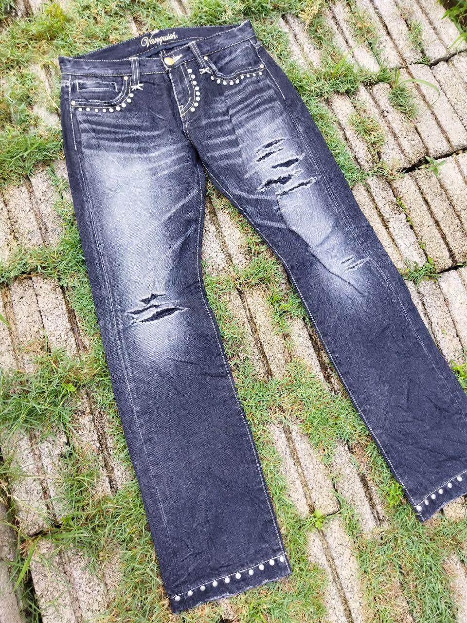 If Six Was Nine Japanese Vanquish Gold Distressed Jeans Size 30" / US 8 / IT 44 - 3 Thumbnail