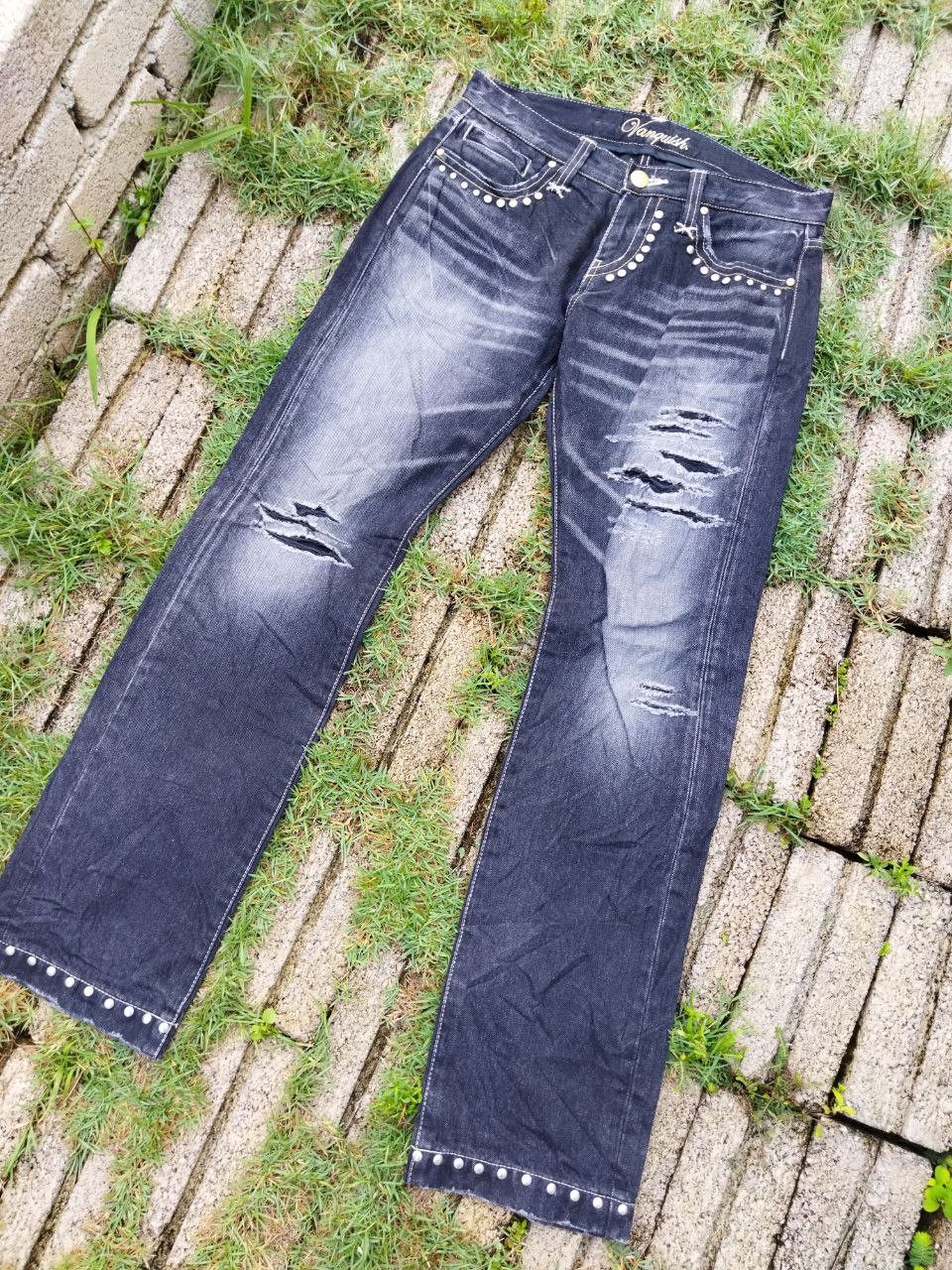 If Six Was Nine Japanese Vanquish Gold Distressed Jeans Size 30" / US 8 / IT 44 - 2 Thumbnail