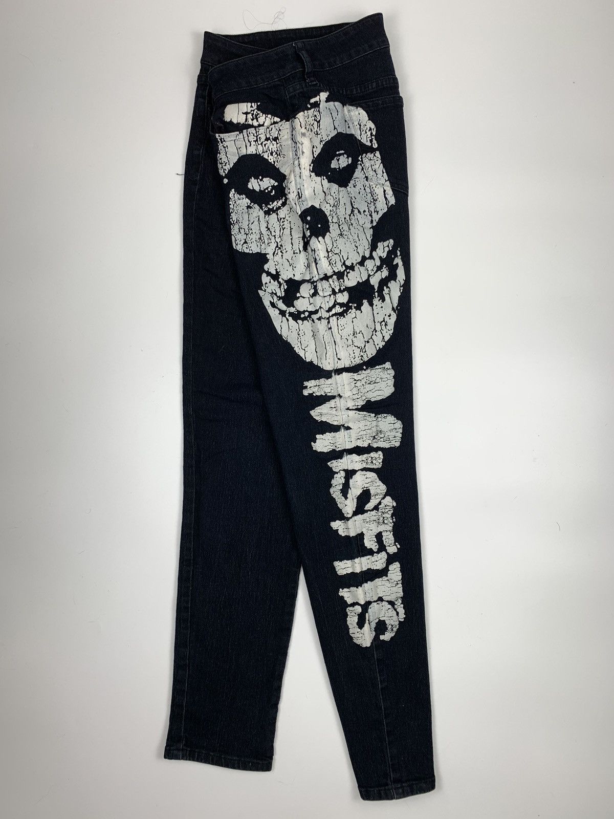 image of Distressed Denim x Iron Fist Athletics Misfit Overprint Black Skinny Jeans, Men's (Size 28)