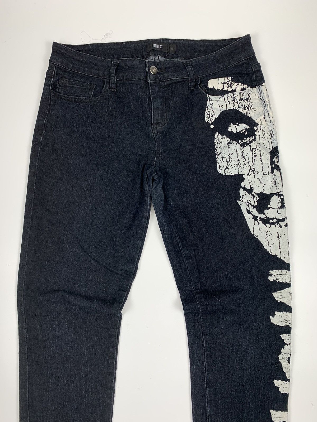 Band Tees × Iron Fist Misfit Overprint Black Skinny Jeans Size US 28 / EU 44 - 3 Thumbnail
