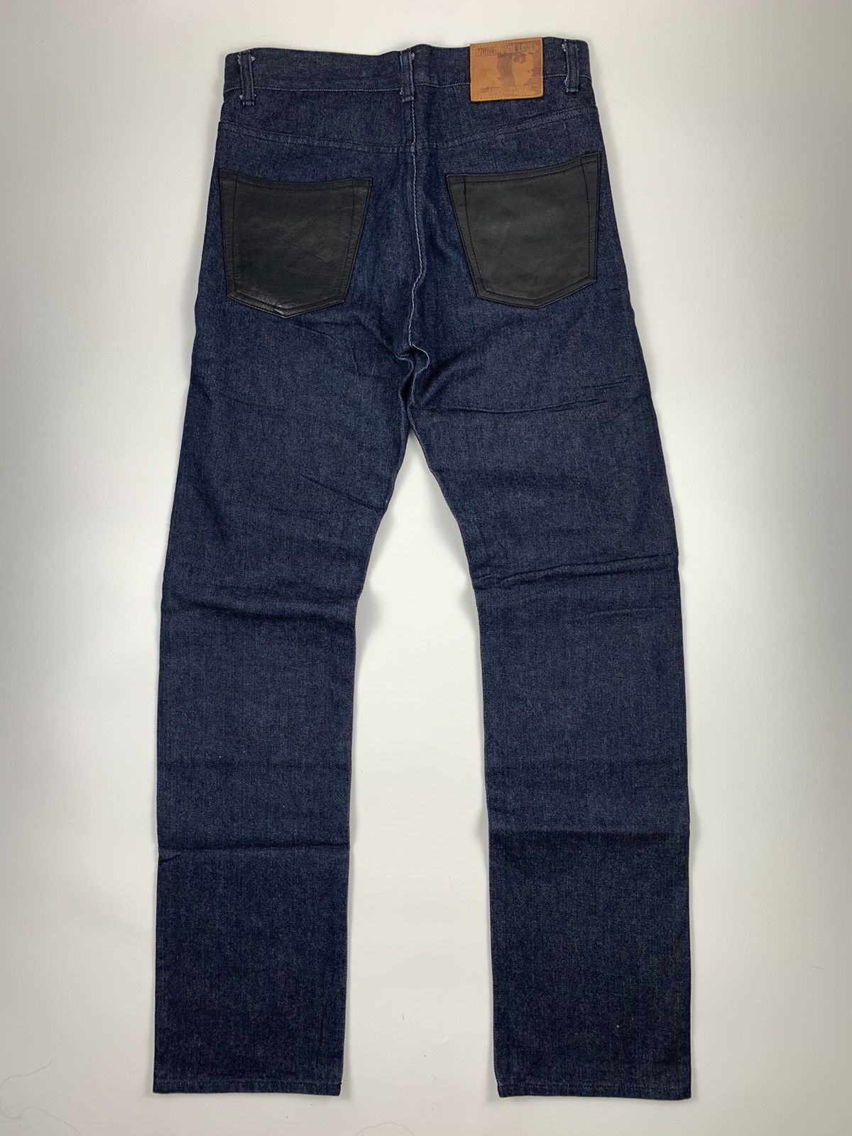 Japanese Brand × Worldwide Youth Worldwide Love Leather Double knee Denim Jeans Size US 29 - 8 Thumbnail