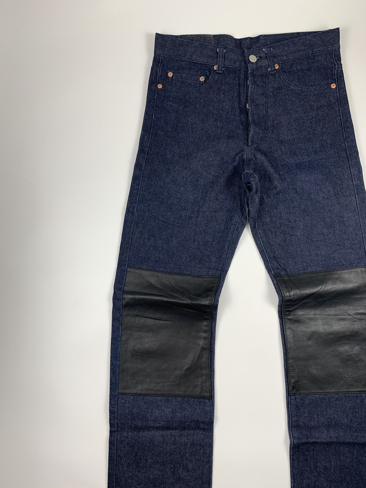 Japanese Brand × Worldwide Youth Worldwide Love Leather Double knee Denim Jeans Size US 29 - 2 Thumbnail