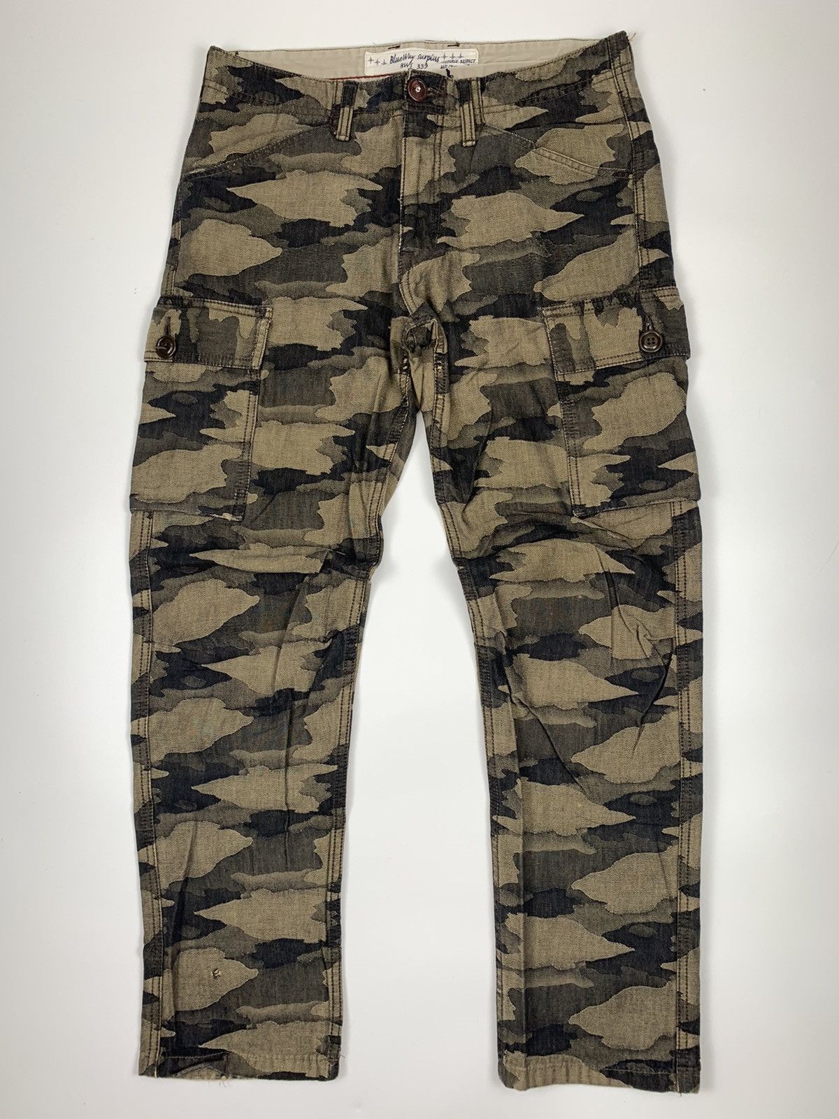 Japanese Brand Blueways Surplus Bws339 Camouflage Cargo Trouser Size US 30 / EU 46 - 1 Thumbnail