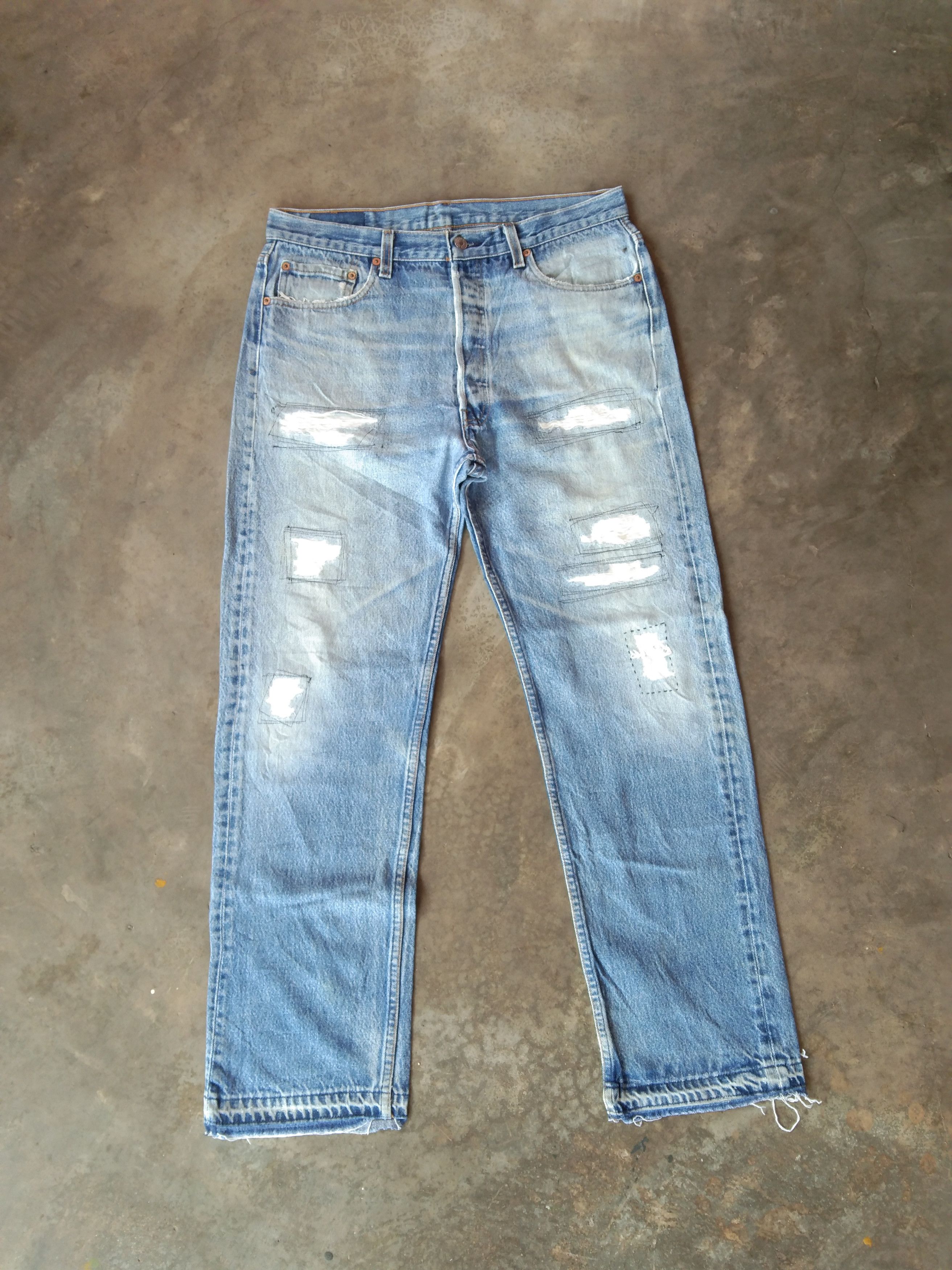 image of Levis x Vintage 90's Vintage Levi's 501 Xx Made In Usa Distressed Jeans 33X30 in Blue, Men's