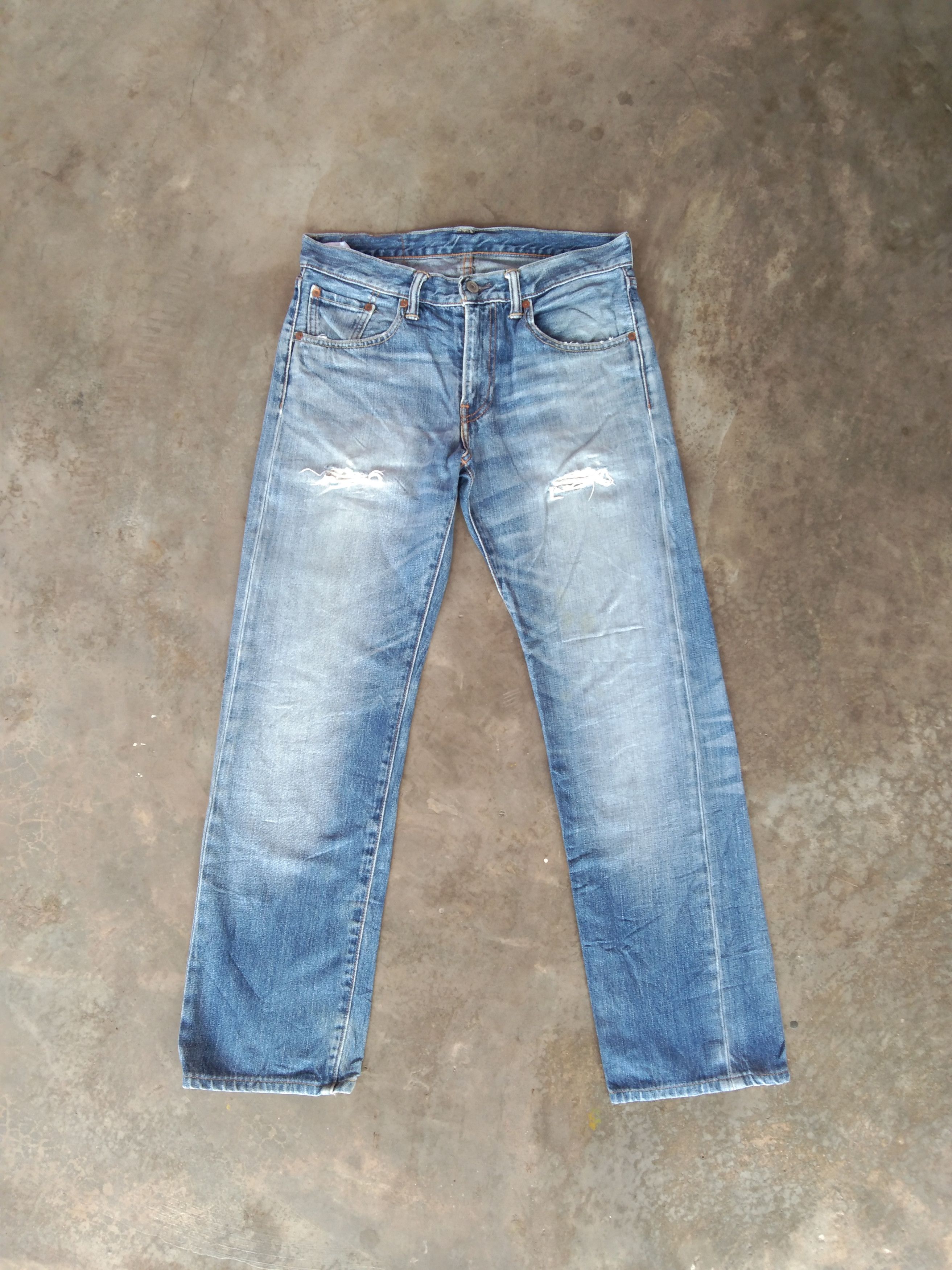 image of Vintage Levi's Jeans 502 Light Wash Distressed Denim 30X29.5 in Blue, Men's