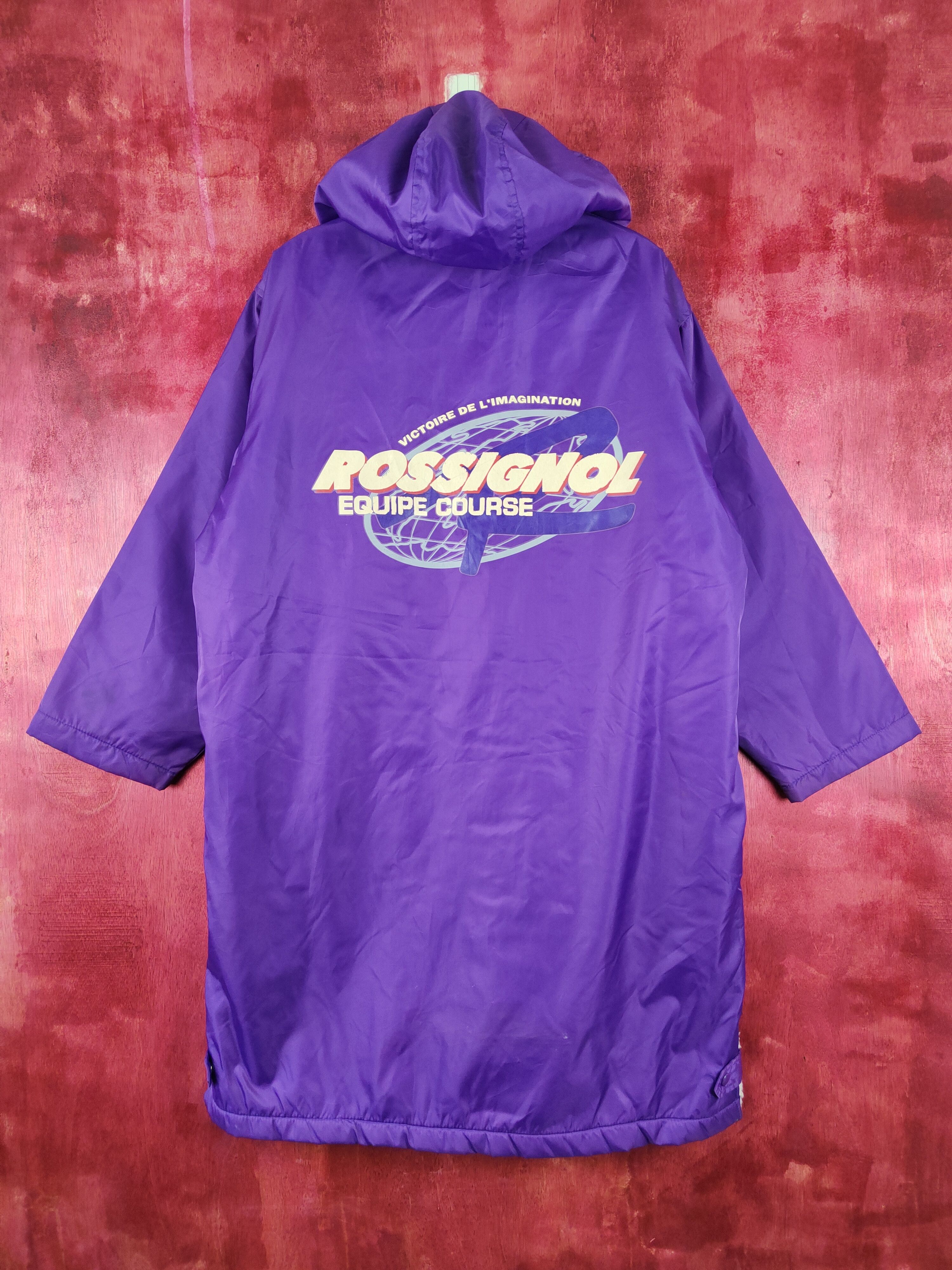 image of Ski x Vintage Rossignol Purple Sweater Long Winter Jacket Hoodie 4342, Men's (Size Medium)