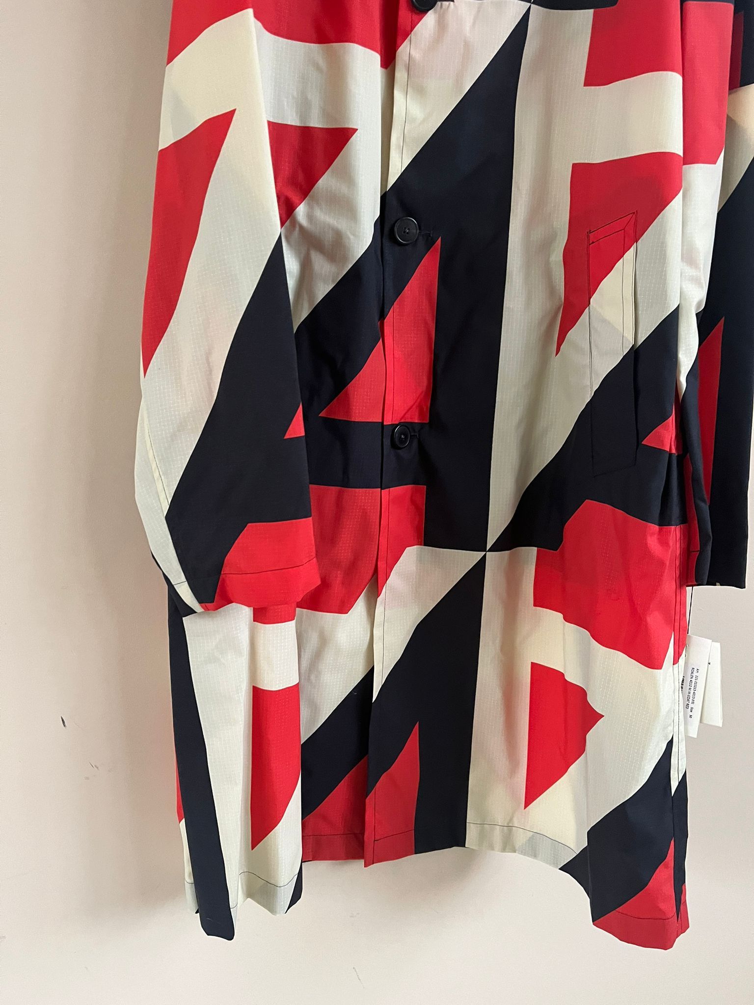 Dries Van Noten Long Geometric Coat in Multicolor Size US M / EU 48-50 / 2 - 9 Thumbnail