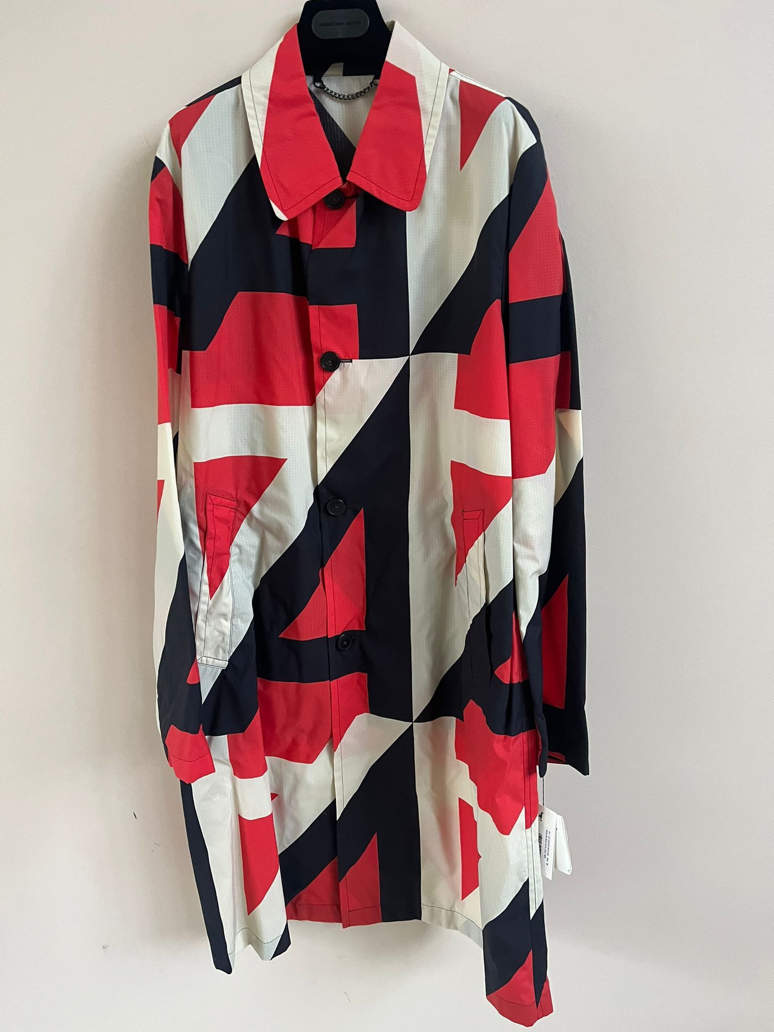 Dries Van Noten Long Geometric Coat in Multicolor Size US M / EU 48-50 / 2 - 4 Thumbnail