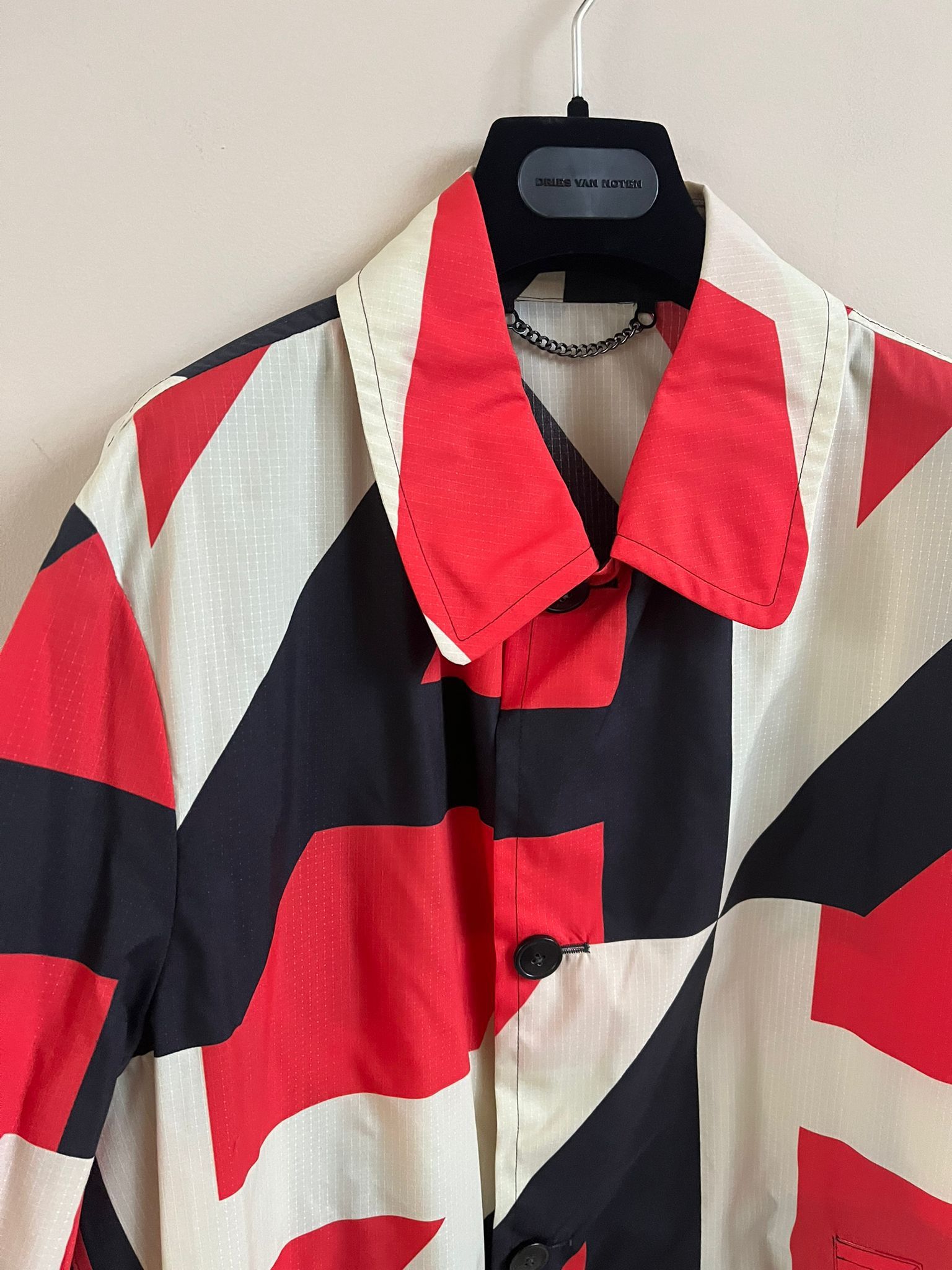 Dries Van Noten Long Geometric Coat in Multicolor Size US M / EU 48-50 / 2 - 3 Thumbnail