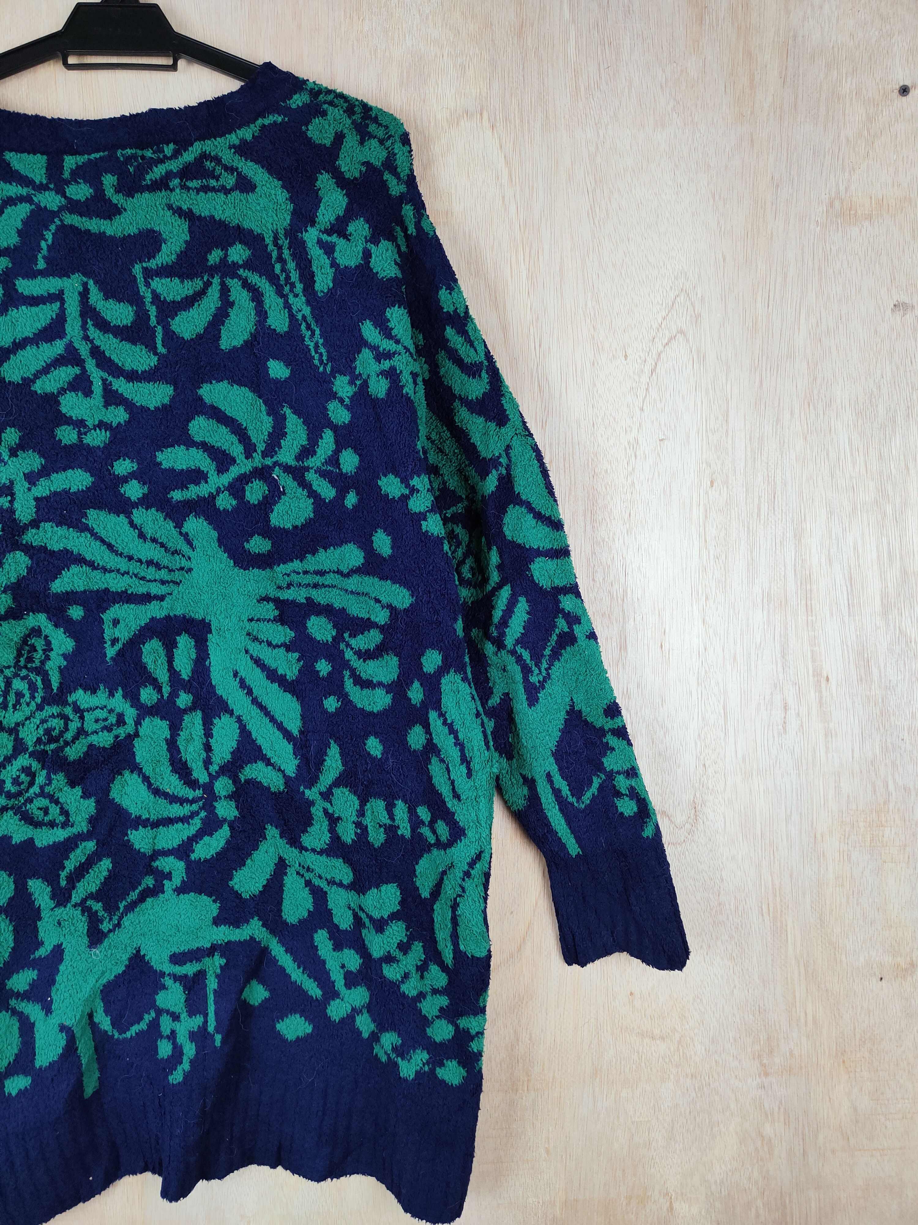 Homespun Knitwear × Japanese Brand Titicaca Green/Blue fleece Shag Fur Mohair Knitwear #S255 Size XL / US 12-14 / IT 48-50 - 7 Thumbnail