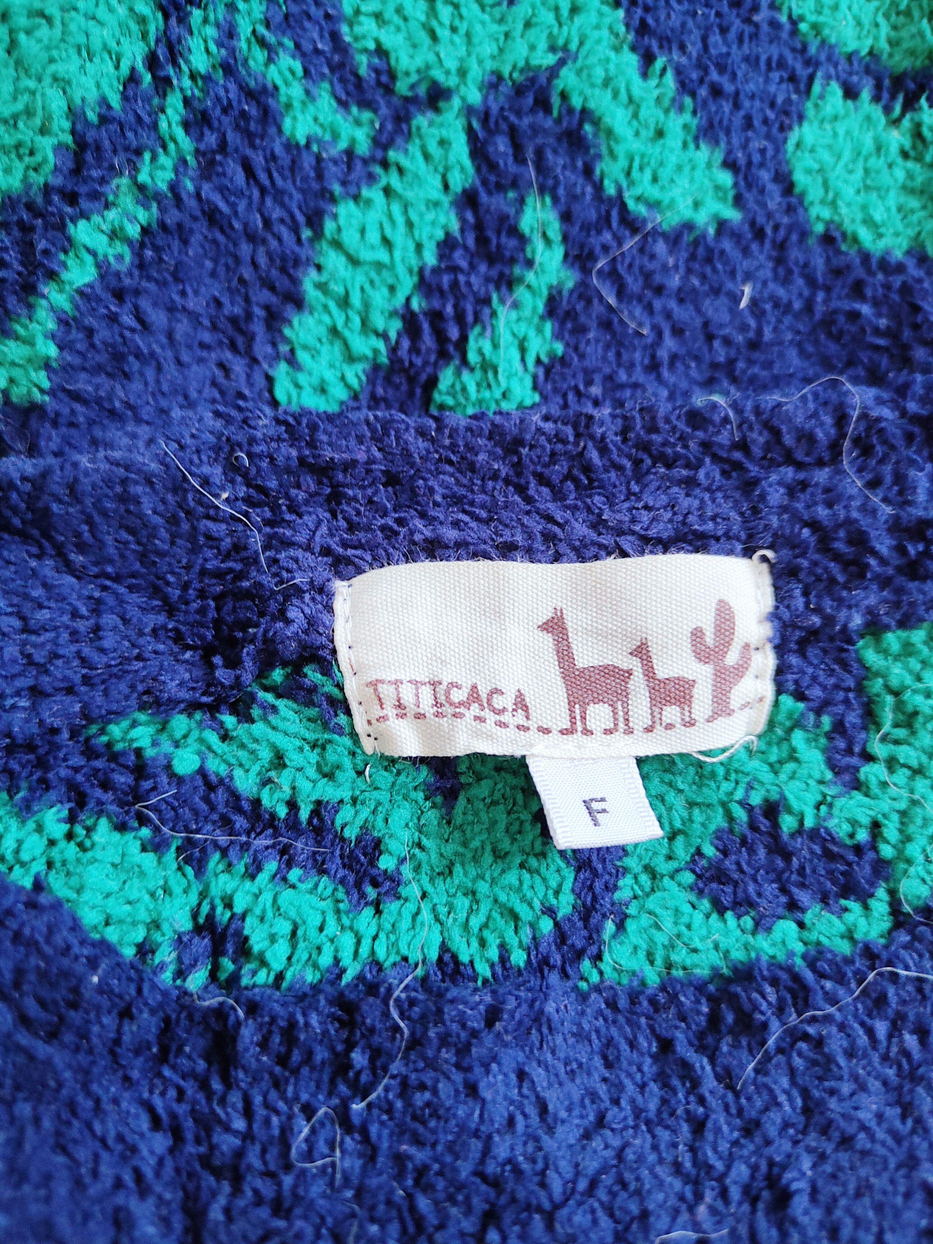 Homespun Knitwear × Japanese Brand Titicaca Green/Blue fleece Shag Fur Mohair Knitwear #S255 Size XL / US 12-14 / IT 48-50 - 10 Thumbnail