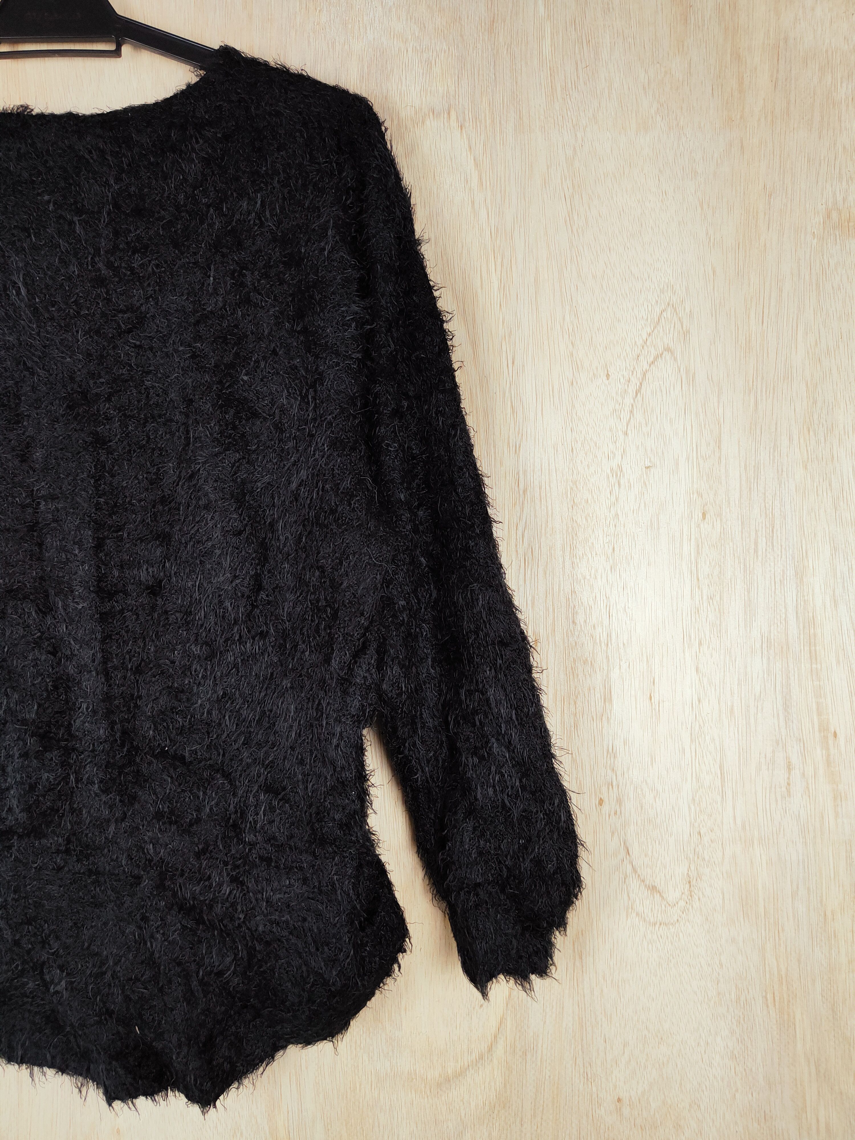 Japanese Brand × Other Word Trobe Black Shag Shaggy Fur Mohair Knitwear #S253 Size M / US 6-8 / IT 42-44 - 7 Thumbnail