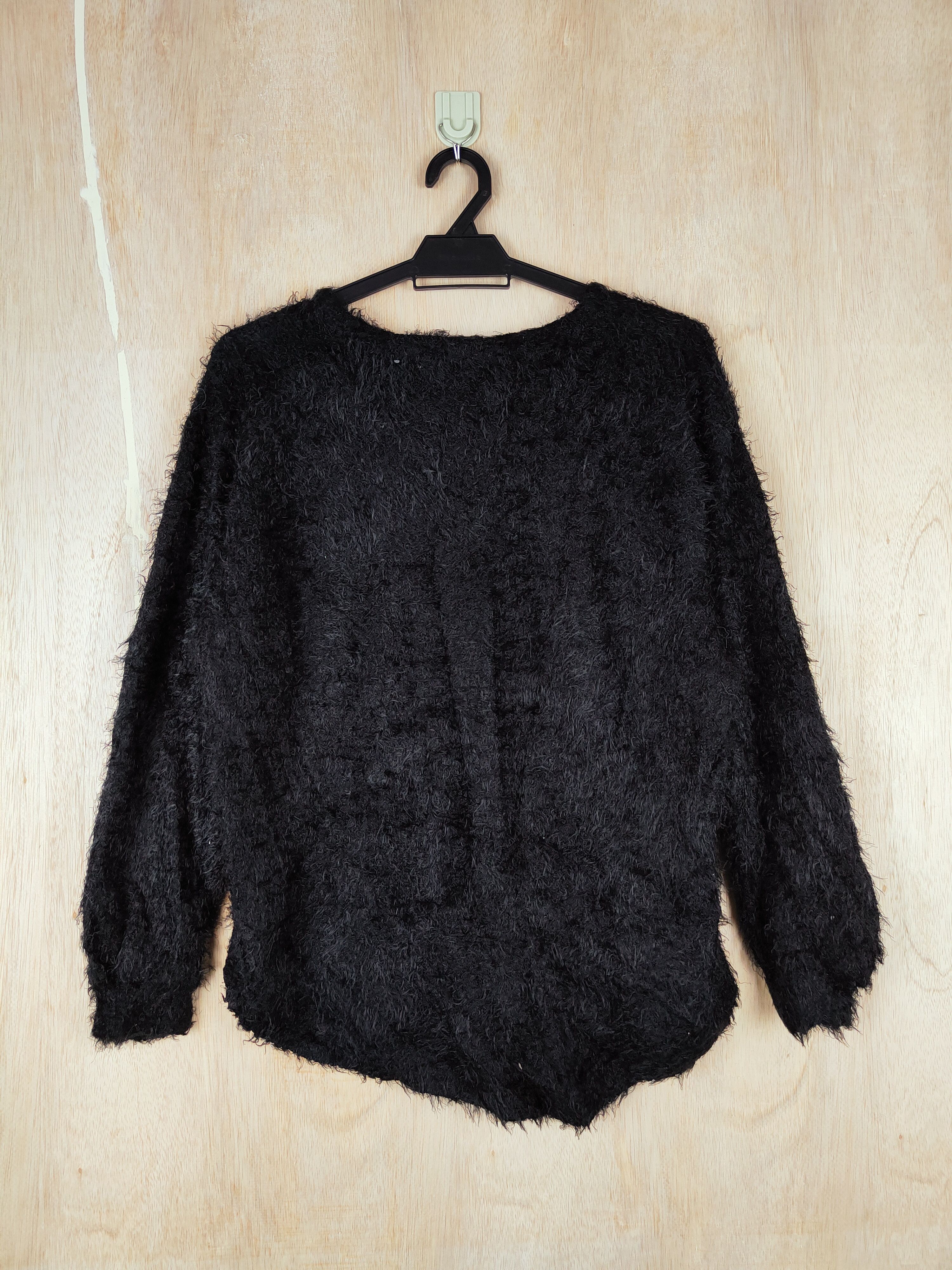 Japanese Brand × Other Word Trobe Black Shag Shaggy Fur Mohair Knitwear #S253 Size M / US 6-8 / IT 42-44 - 5 Thumbnail