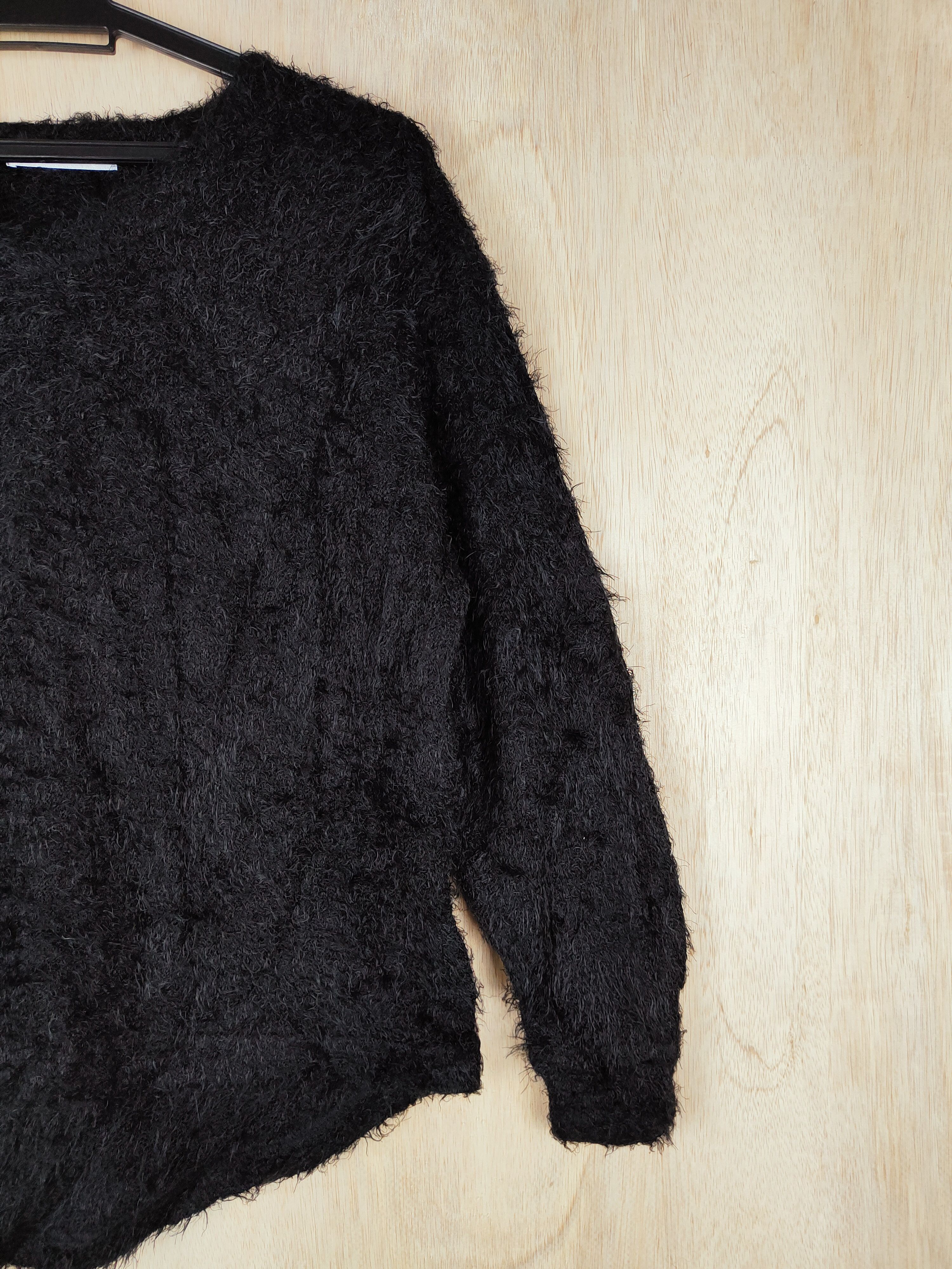 Japanese Brand × Other Word Trobe Black Shag Shaggy Fur Mohair Knitwear #S253 Size M / US 6-8 / IT 42-44 - 4 Thumbnail