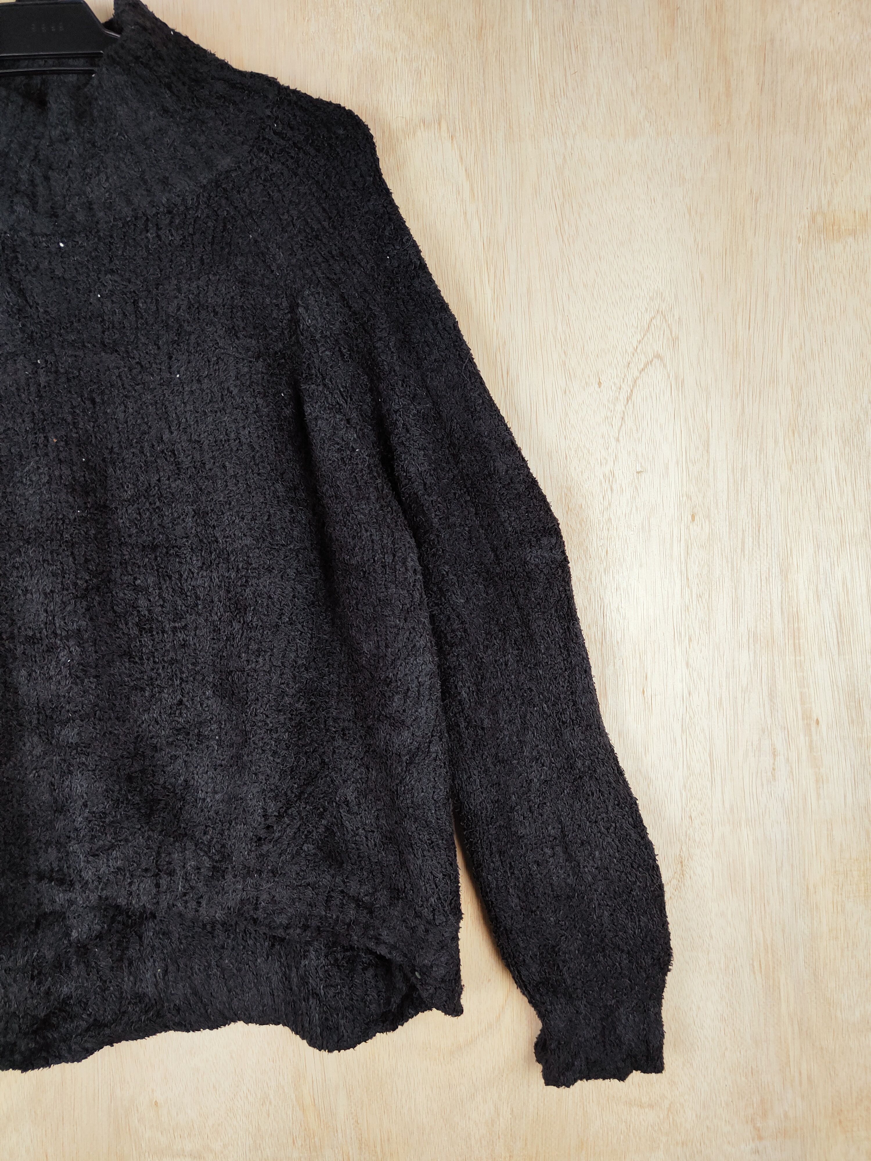 Vintage GU Black Shag Shaggy Fur Mohair Knitwear #S251 Size US XL / EU 56 / 4 - 4 Thumbnail