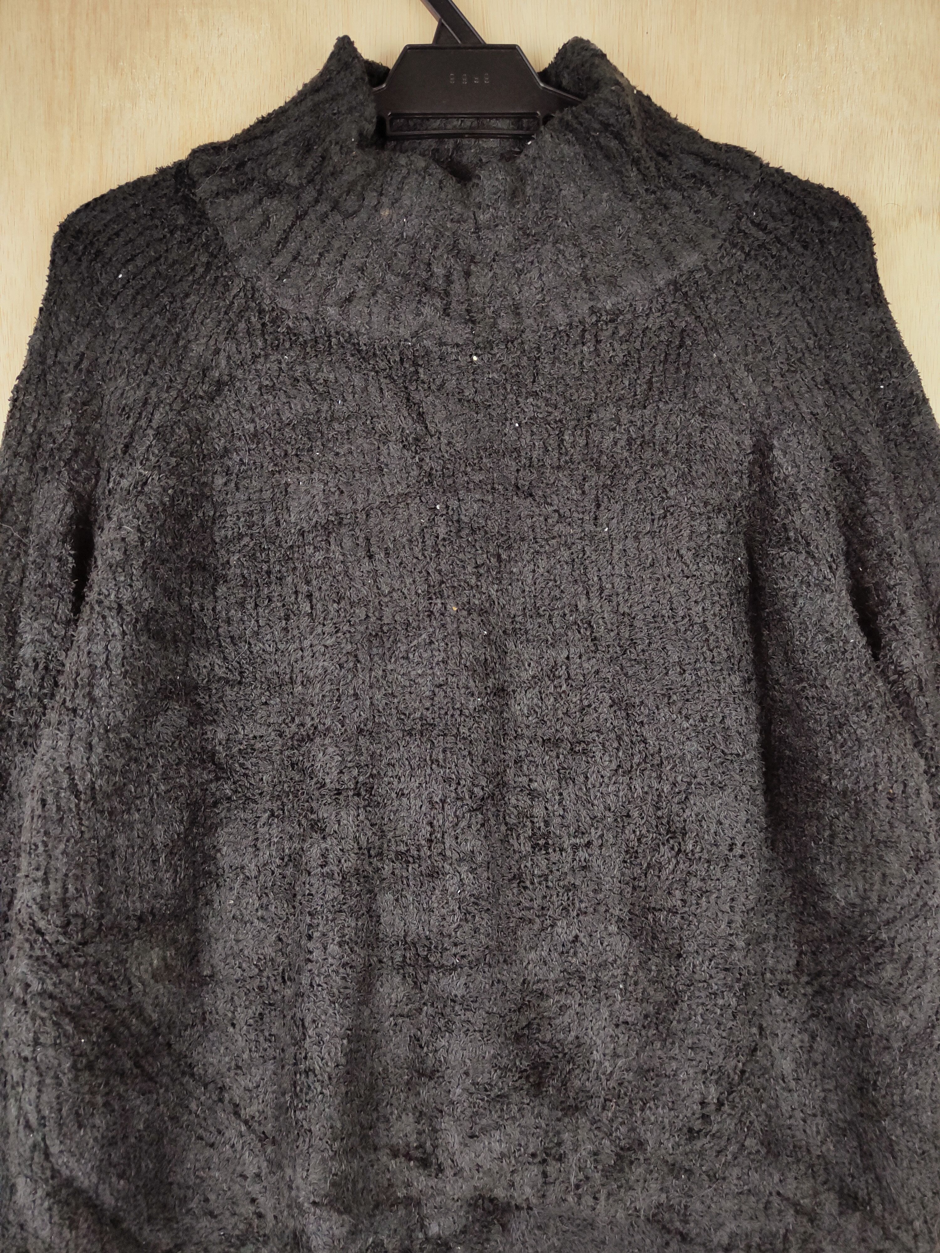 Vintage GU Black Shag Shaggy Fur Mohair Knitwear #S251 Size US XL / EU 56 / 4 - 2 Thumbnail