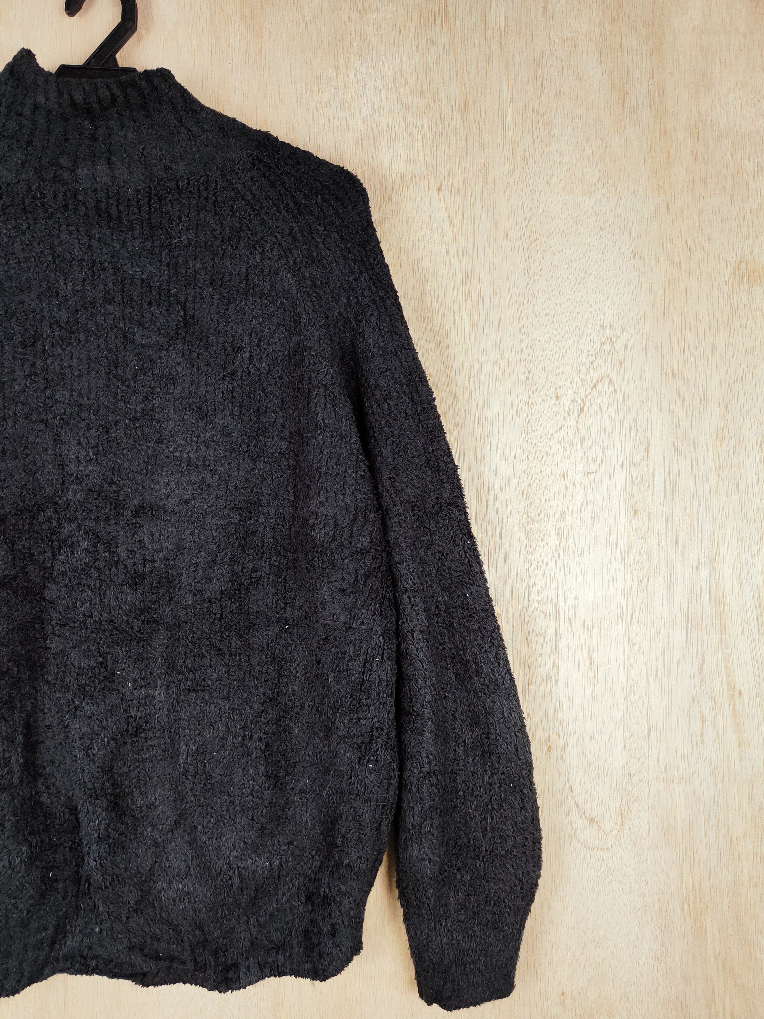 Vintage GU Black Shag Shaggy Fur Mohair Knitwear #S251 Size US XL / EU 56 / 4 - 7 Thumbnail