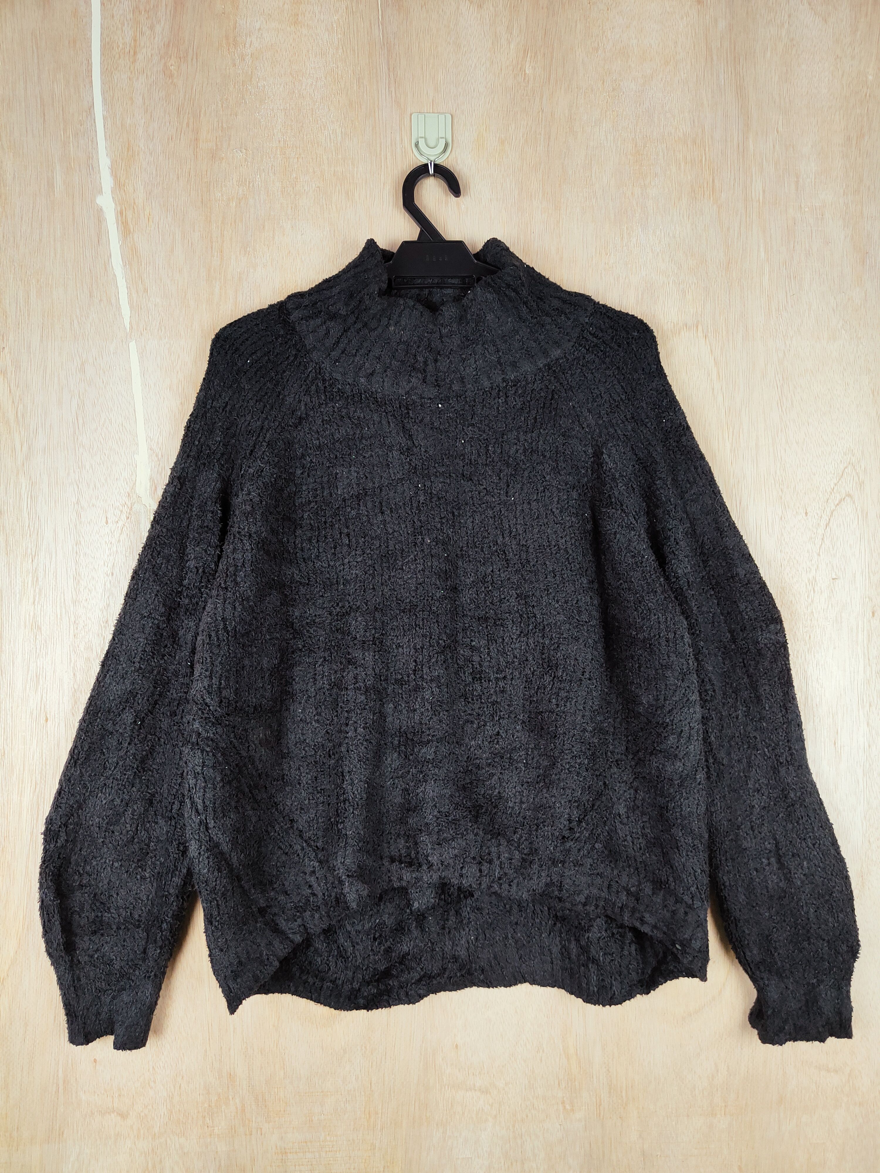 Vintage GU Black Shag Shaggy Fur Mohair Knitwear #S251 Size US XL / EU 56 / 4 - 1 Thumbnail