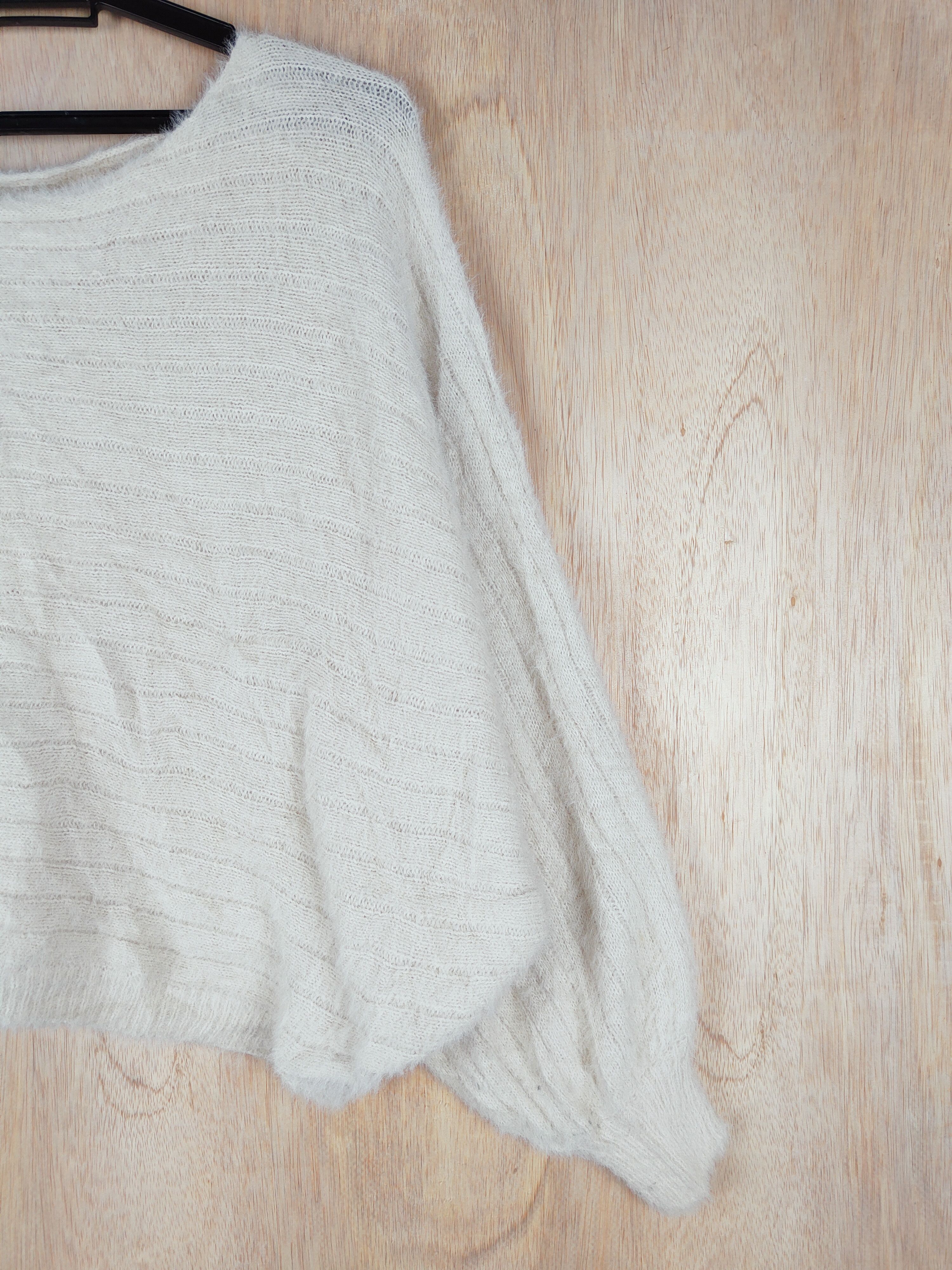 Homespun Knitwear Japanese Brand Cream Shag Shaggy Fur Mohair Knitwear #S249 Size M / US 6-8 / IT 42-44 - 4 Thumbnail
