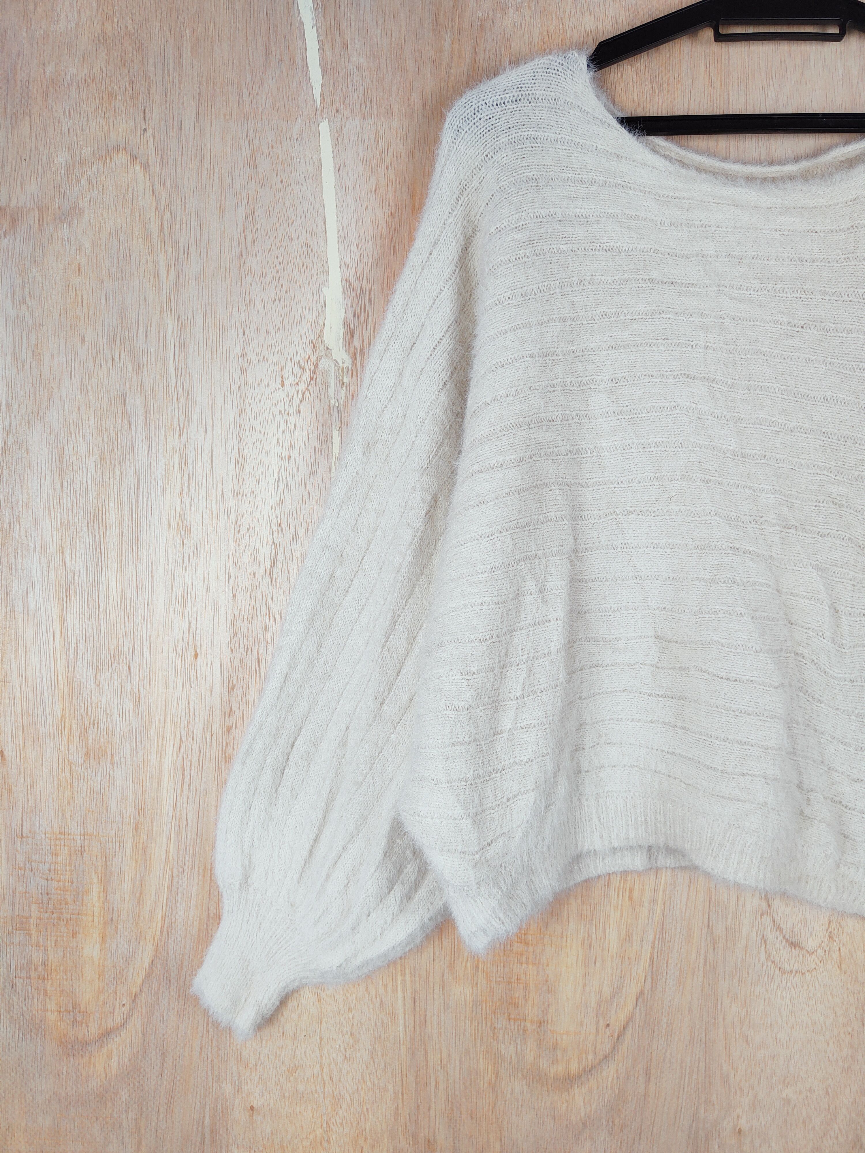 Homespun Knitwear Japanese Brand Cream Shag Shaggy Fur Mohair Knitwear #S249 Size M / US 6-8 / IT 42-44 - 3 Thumbnail