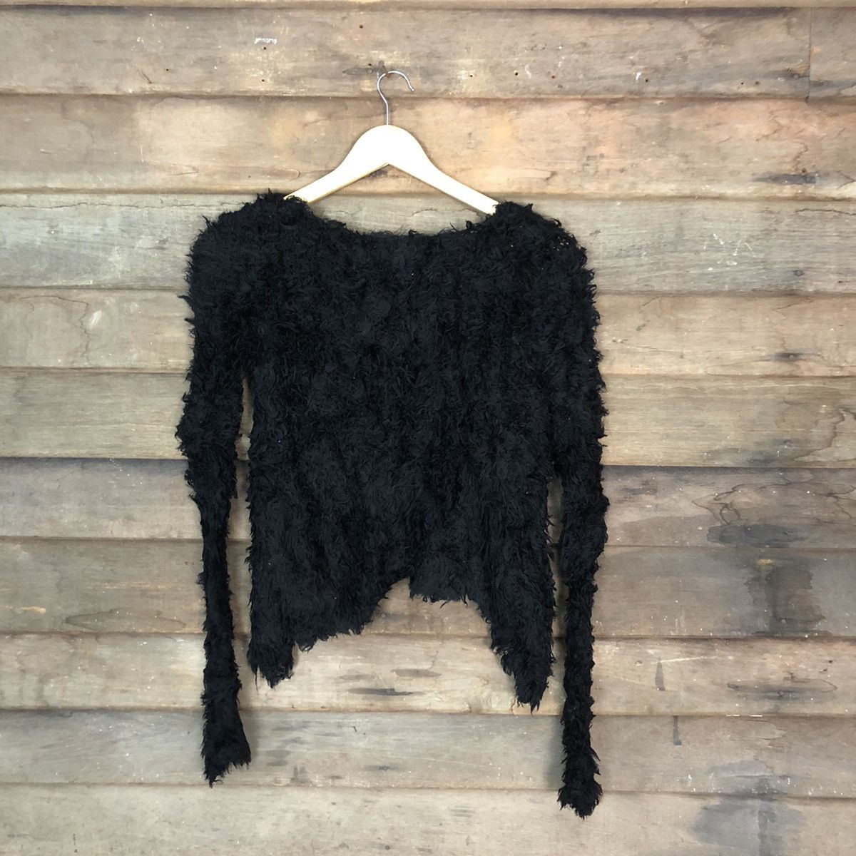Homespun Knitwear × Japanese Brand Viva You Black Shag Shaggy Fur Mohair Knitwear #6950 Size S / US 4 / IT 40 - 8 Thumbnail