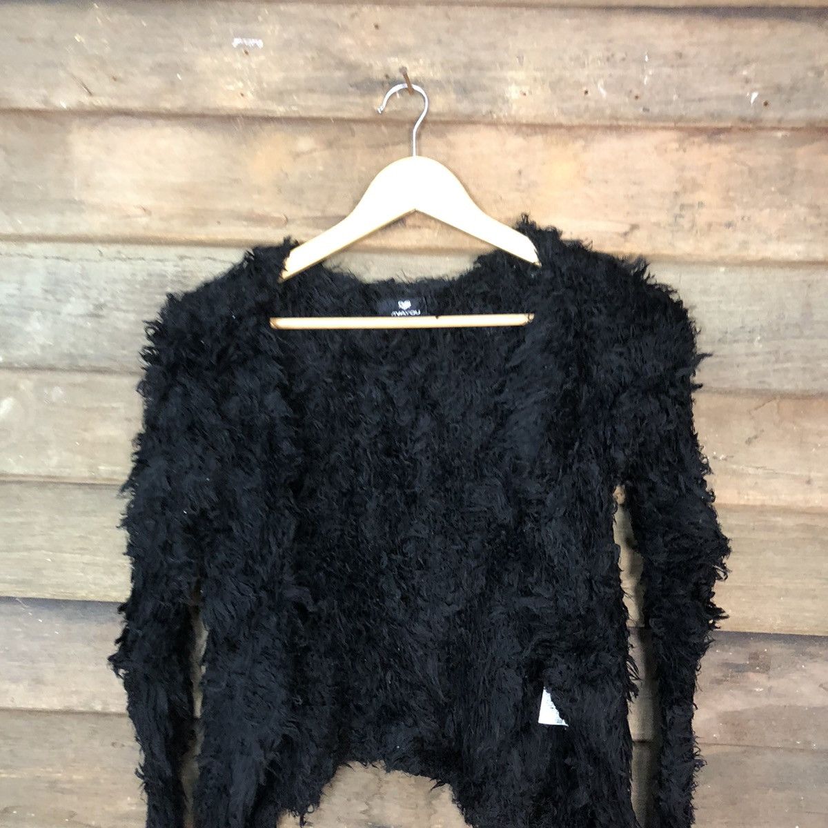 Homespun Knitwear × Japanese Brand Viva You Black Shag Shaggy Fur Mohair Knitwear #6950 Size S / US 4 / IT 40 - 2 Thumbnail