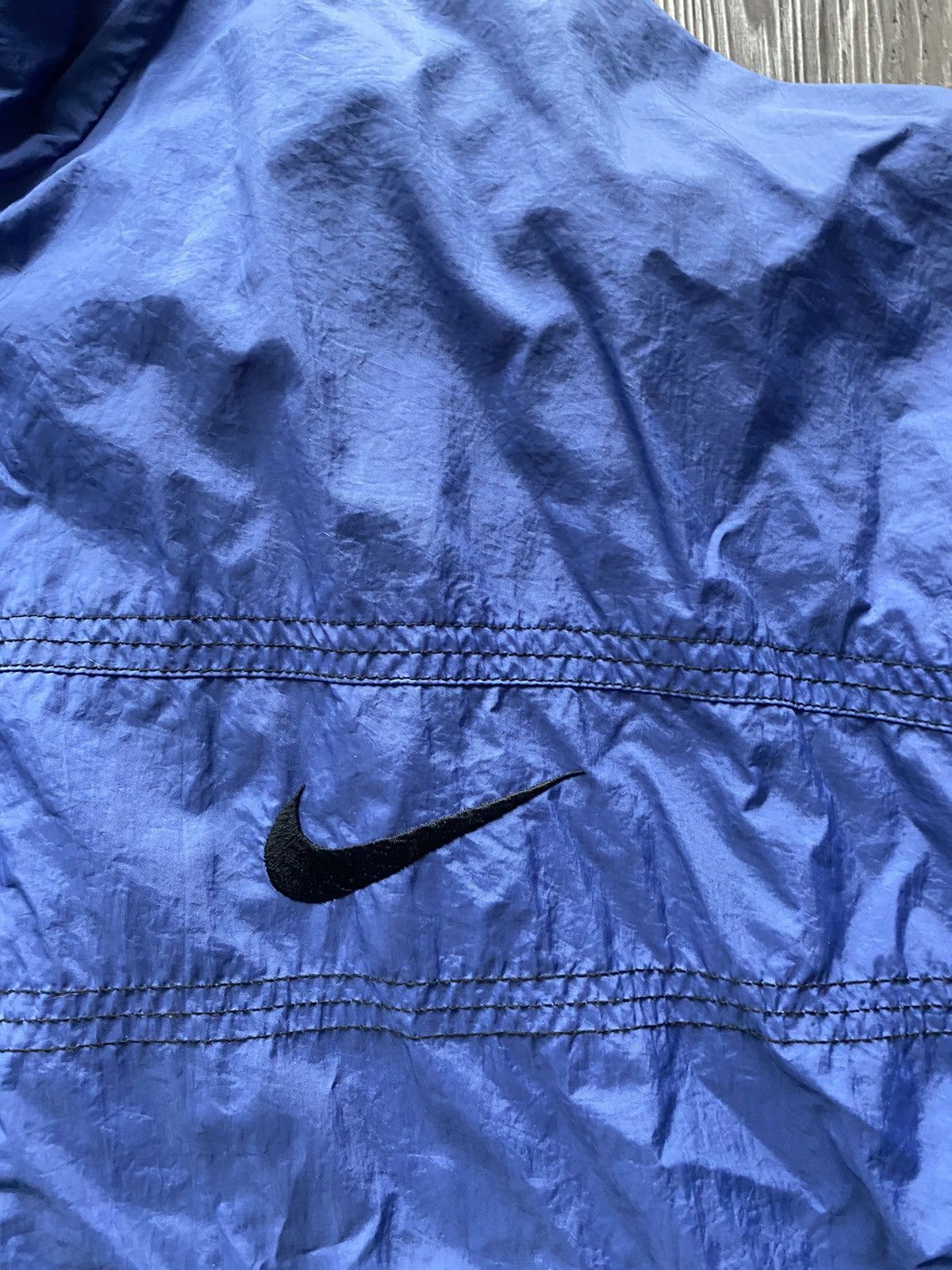 Nike × Vintage Vintage Nike Light Jacket Blue Black Swoosh Zip Size US XL / EU 56 / 4 - 4 Thumbnail