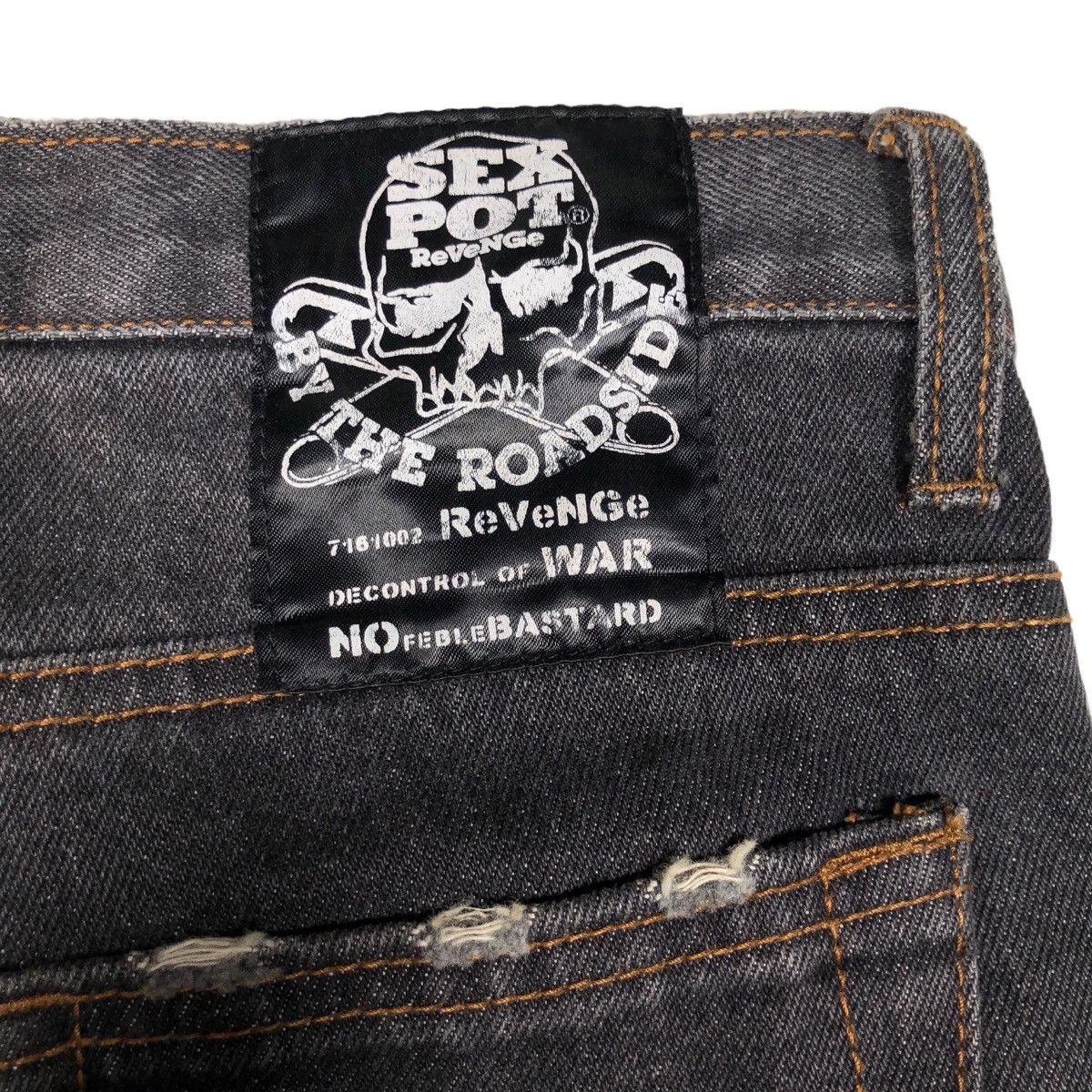 Japanese Brand Sex Pot Riot Revenge Punks Distressed Denim Pant Size US 33 - 13 Thumbnail
