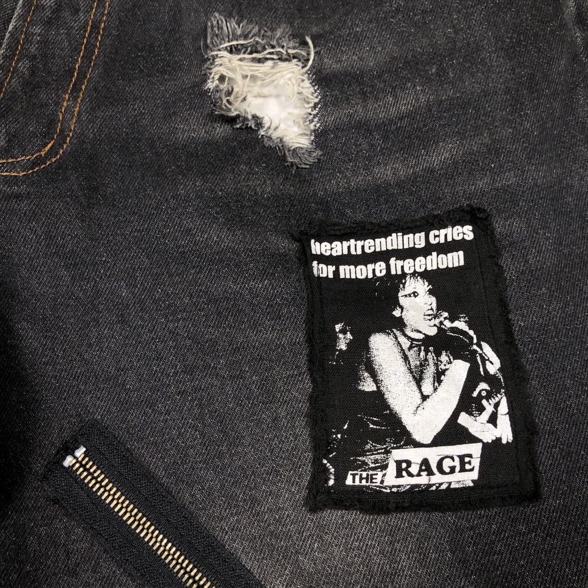 Japanese Brand Sex Pot Riot Revenge Punks Distressed Denim Pant Size US 33 - 7 Thumbnail