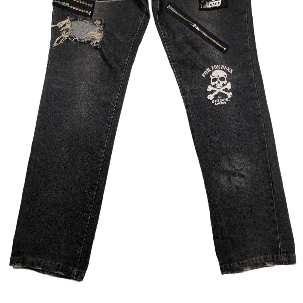 Japanese Brand Sex Pot Riot Revenge Punks Distressed Denim Pant Size US 33 - 3 Thumbnail