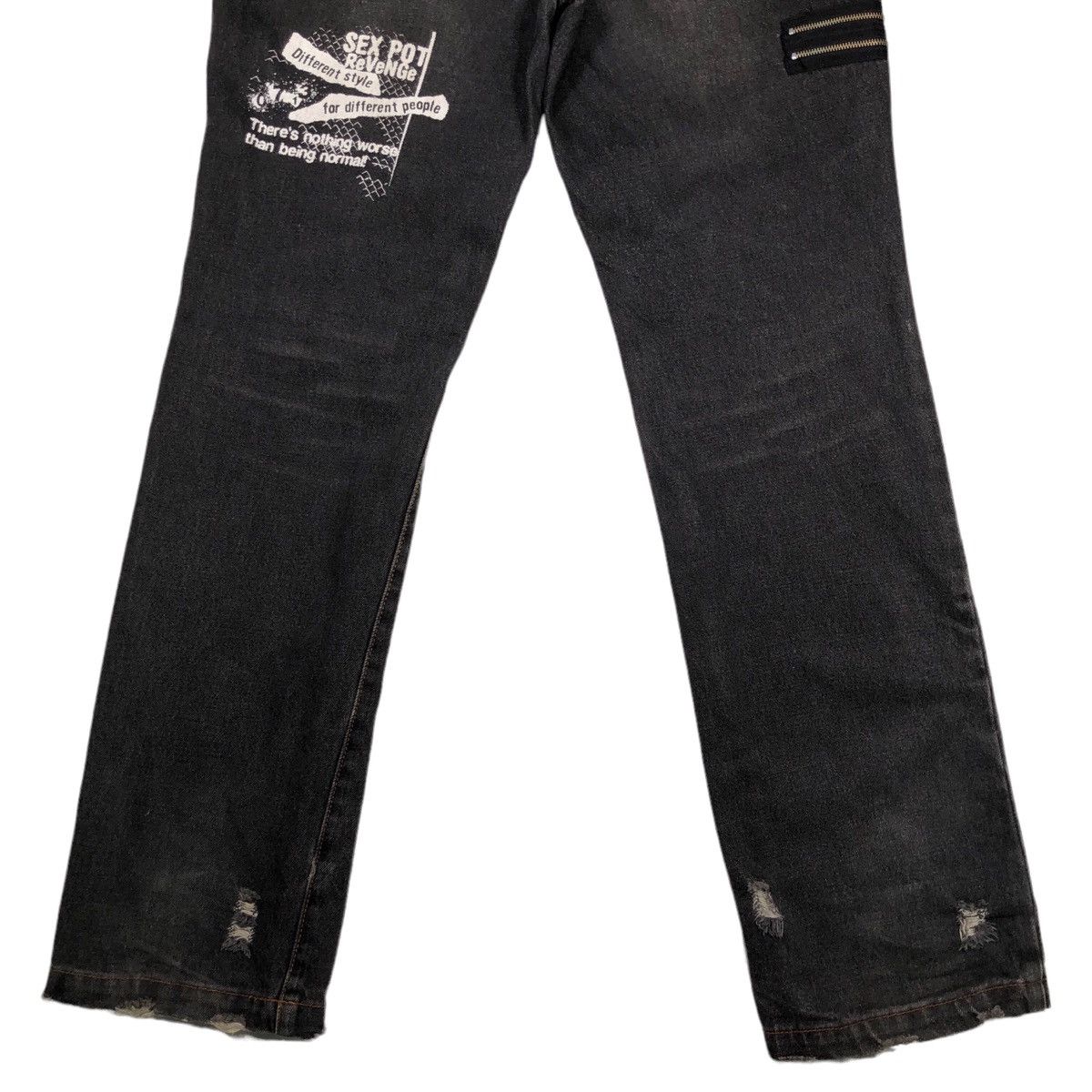 Japanese Brand Sex Pot Riot Revenge Punks Distressed Denim Pant Size US 33 - 10 Thumbnail