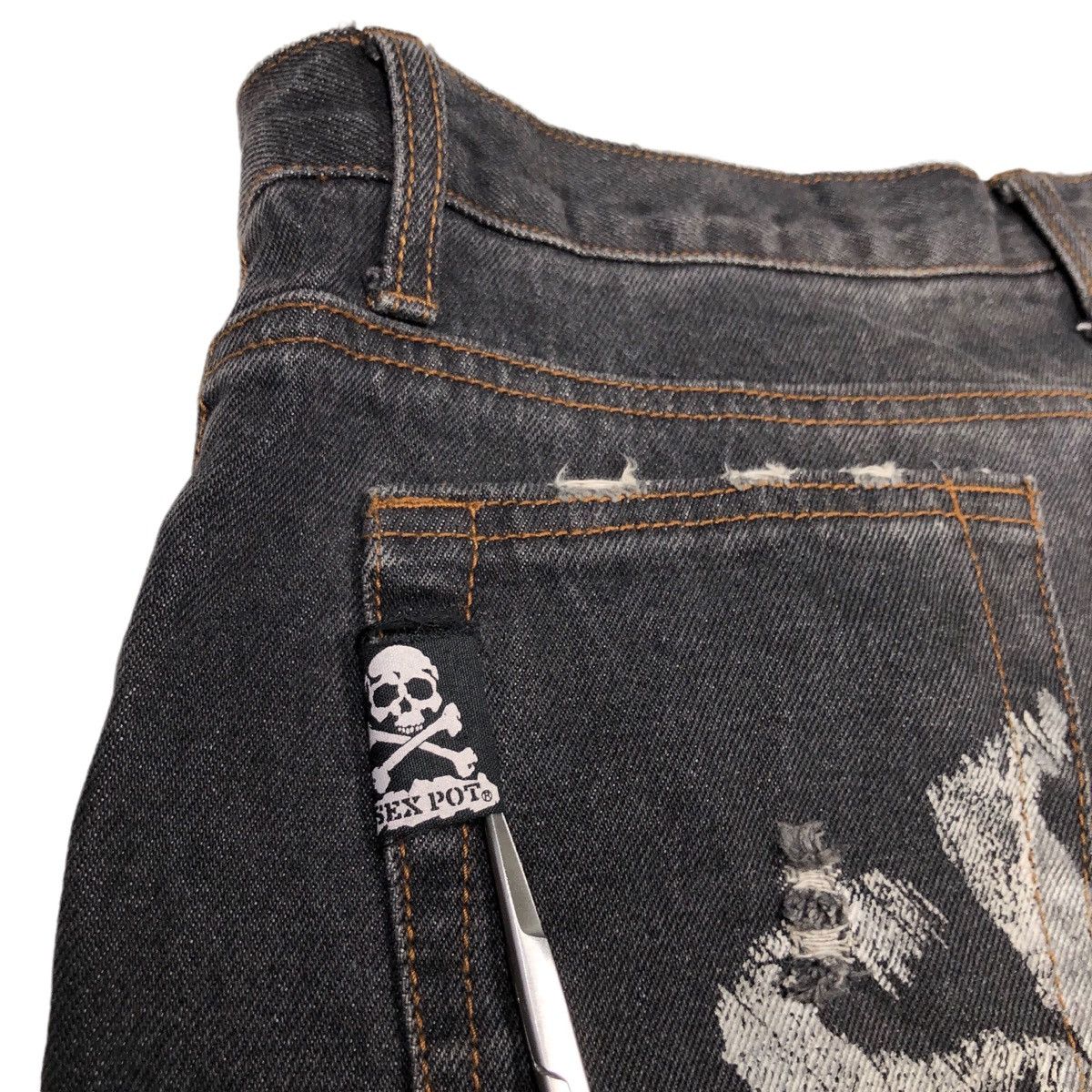 Japanese Brand Sex Pot Riot Revenge Punks Distressed Denim Pant Size US 33 - 15 Thumbnail