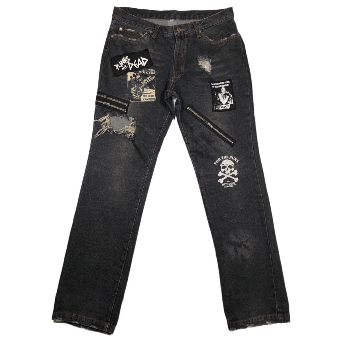 Japanese Brand Sex Pot Riot Revenge Punks Distressed Denim Pant Size US 33 - 1 Thumbnail