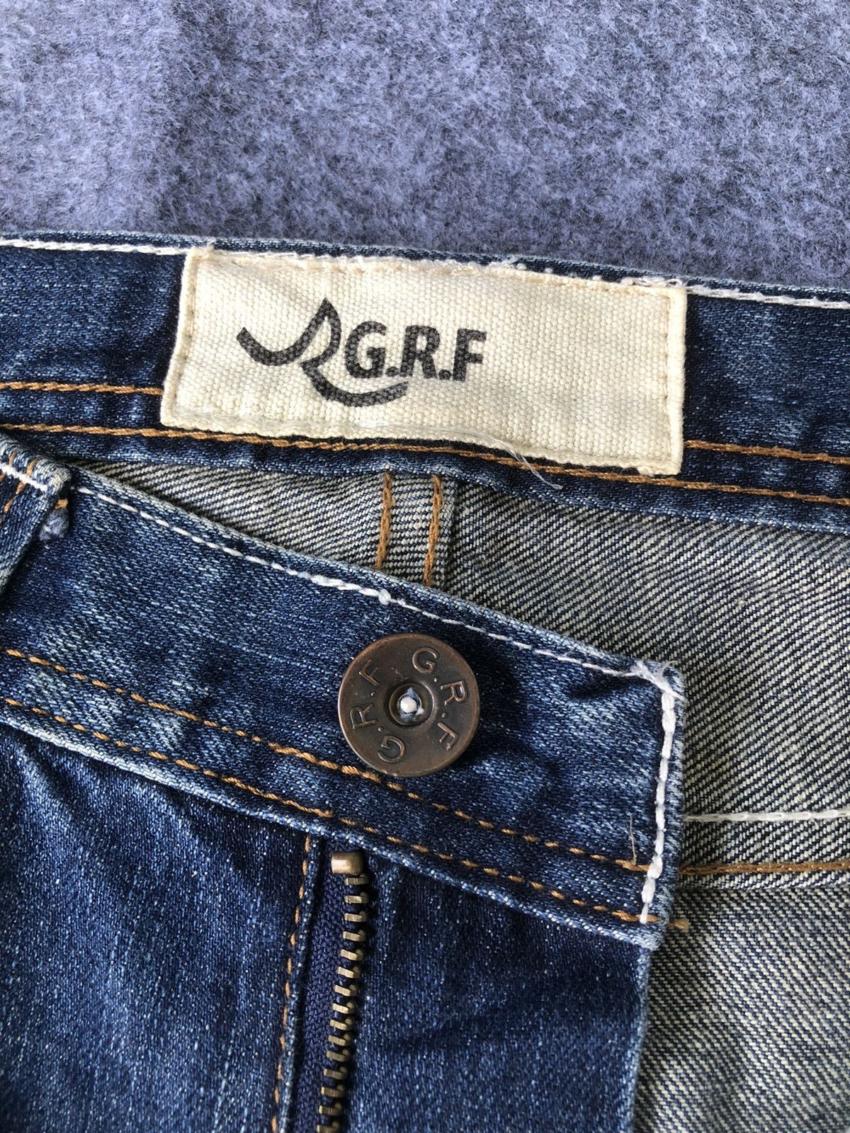 Japanese Brand Last Drop🔥🔥GRF Graphic Research Foundation Distressed Denim Size US 31 - 7 Thumbnail