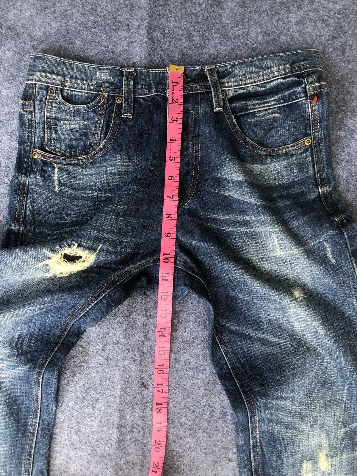 Japanese Brand Last Drop🔥🔥GRF Graphic Research Foundation Distressed Denim Size US 31 - 13 Thumbnail