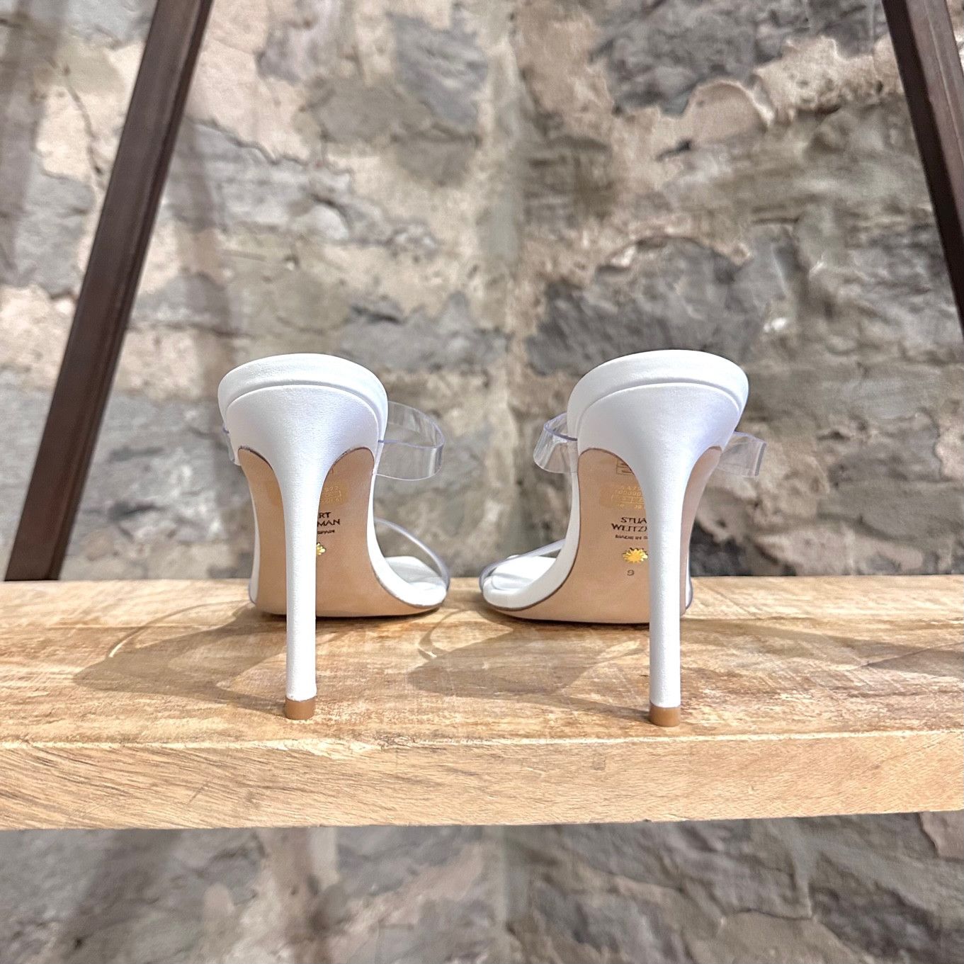 Stuart Weitzman Stuart Weitzman PVC White Aleena 100 Heeled Mules Size US 9.5 / IT 39.5 - 5 Thumbnail