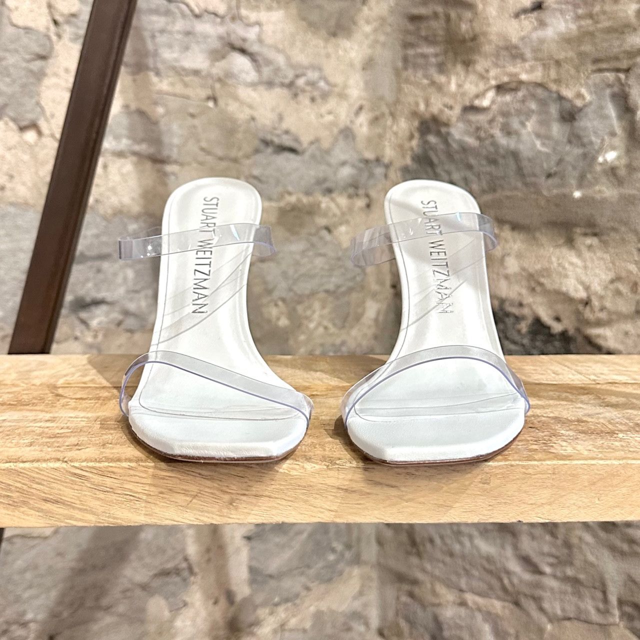Stuart Weitzman Stuart Weitzman PVC White Aleena 100 Heeled Mules Size US 9.5 / IT 39.5 - 3 Thumbnail