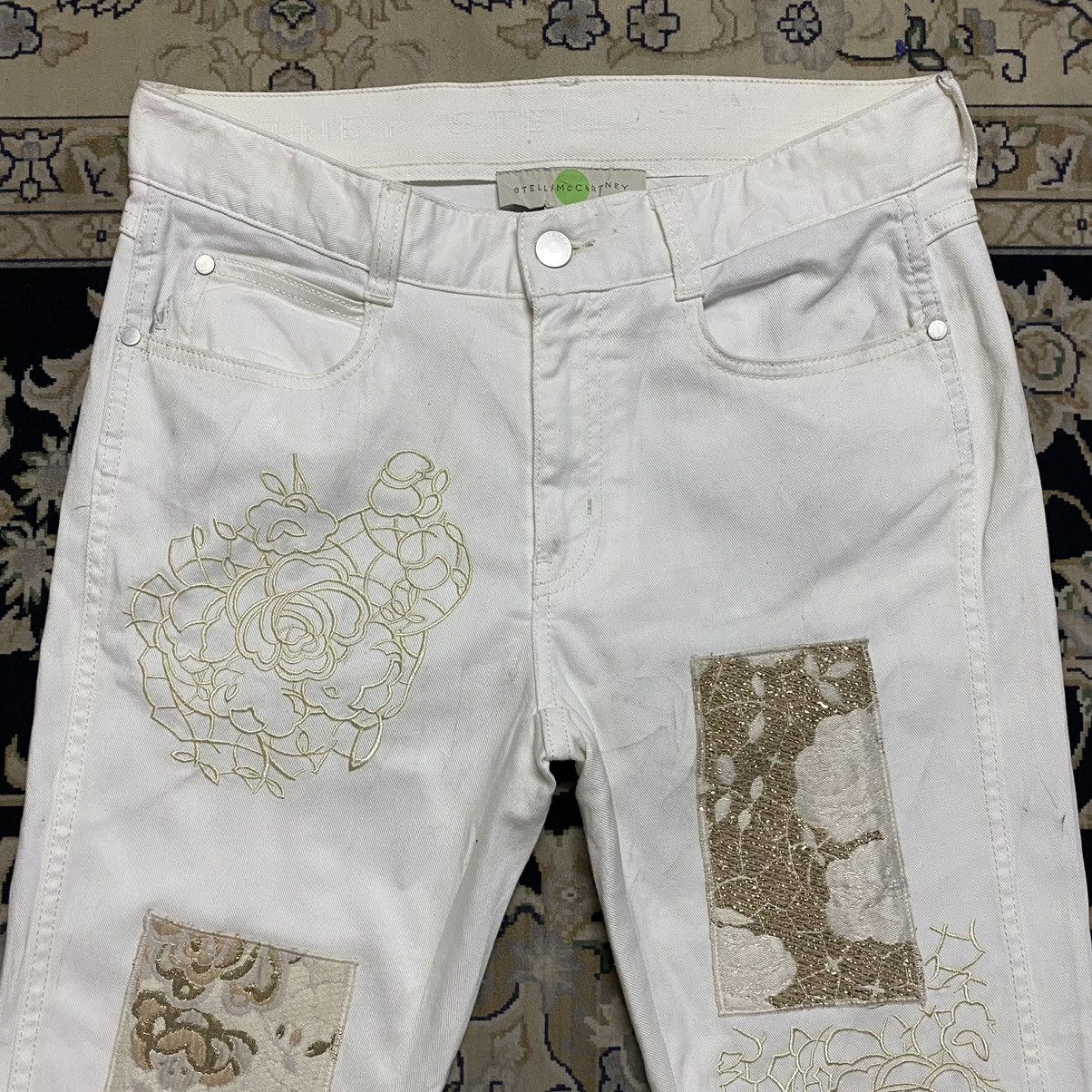 Designer × Stella McCartney Stella McCartney Gold Patchwork Embroidery Boyfriend Jeans Size 30" / US 8 / IT 44 - 4 Thumbnail