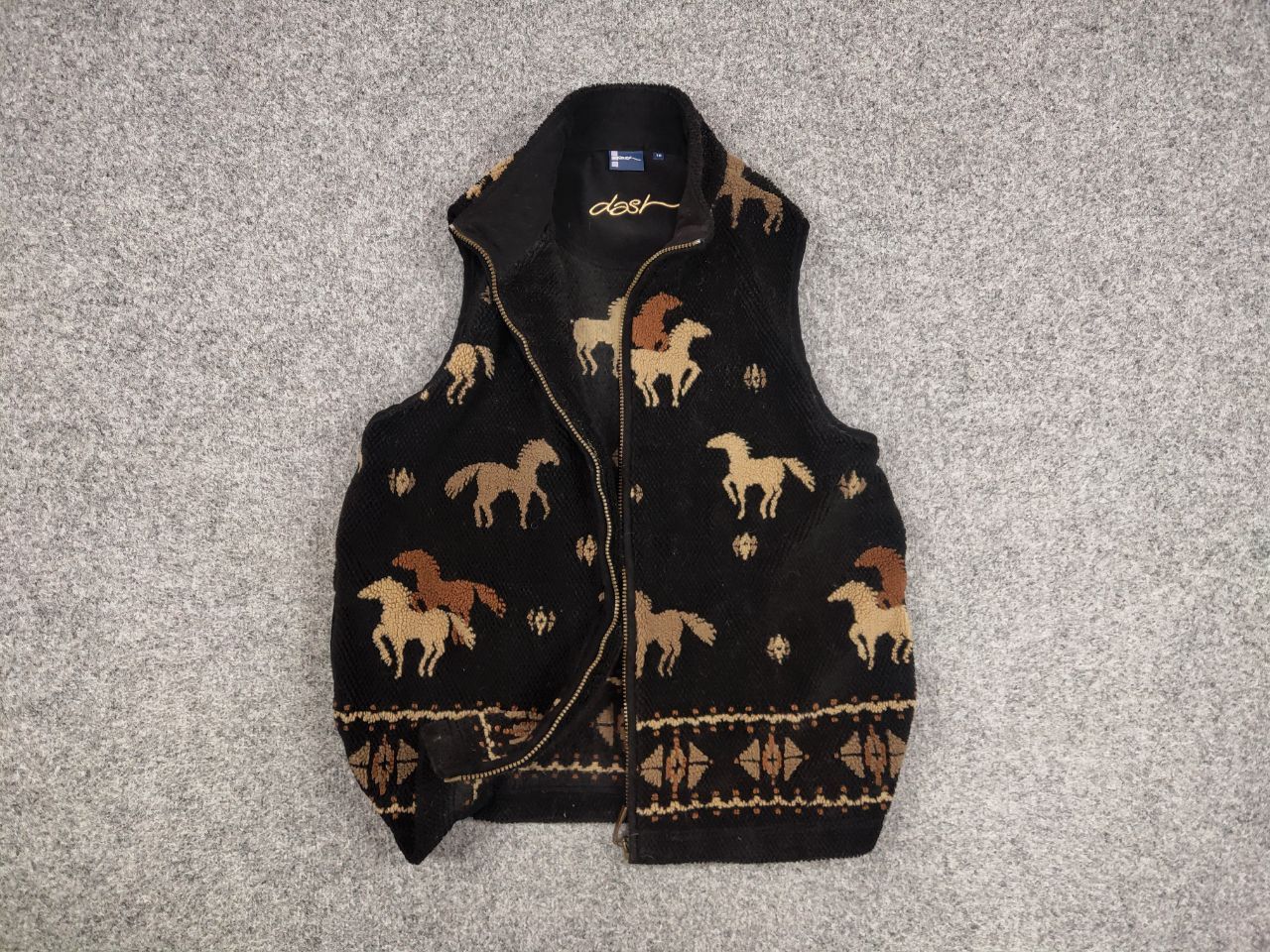 Other Vintage 90's All dark Print Zip Fleece Vest Jacket Size US M / EU 48-50 / 2 - 1 Thumbnail