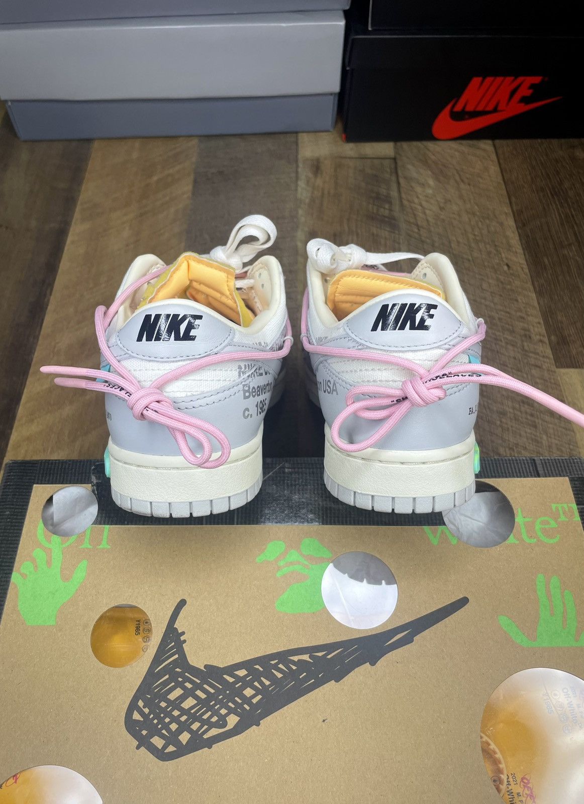 Nike × Off-White Off White Nike Dunk Low Lot 09 of 50 retro og Size US 9.5 / EU 42-43 - 4 Thumbnail
