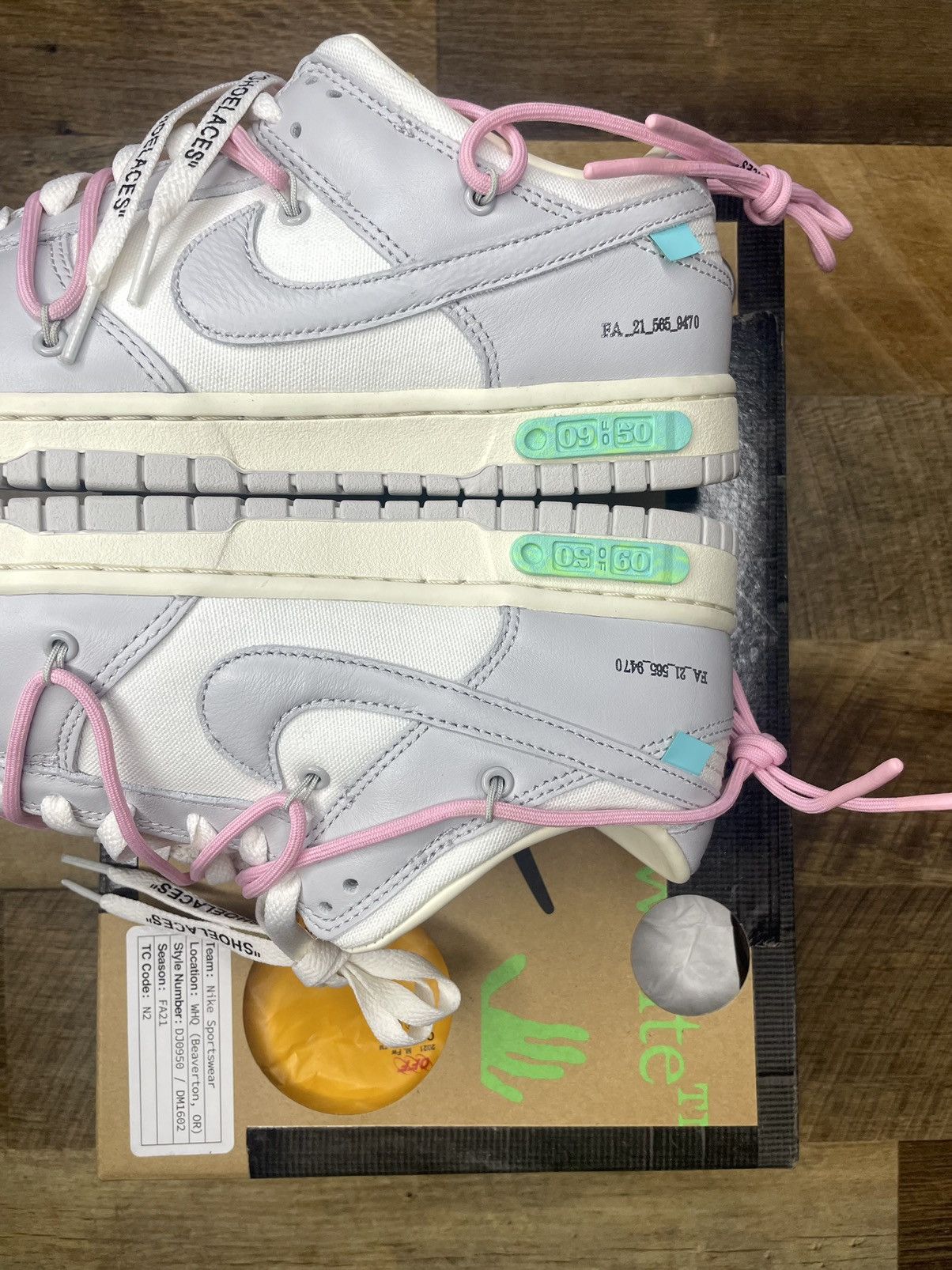 Nike × Off-White Off White Nike Dunk Low Lot 09 of 50 retro og Size US 9.5 / EU 42-43 - 5 Thumbnail