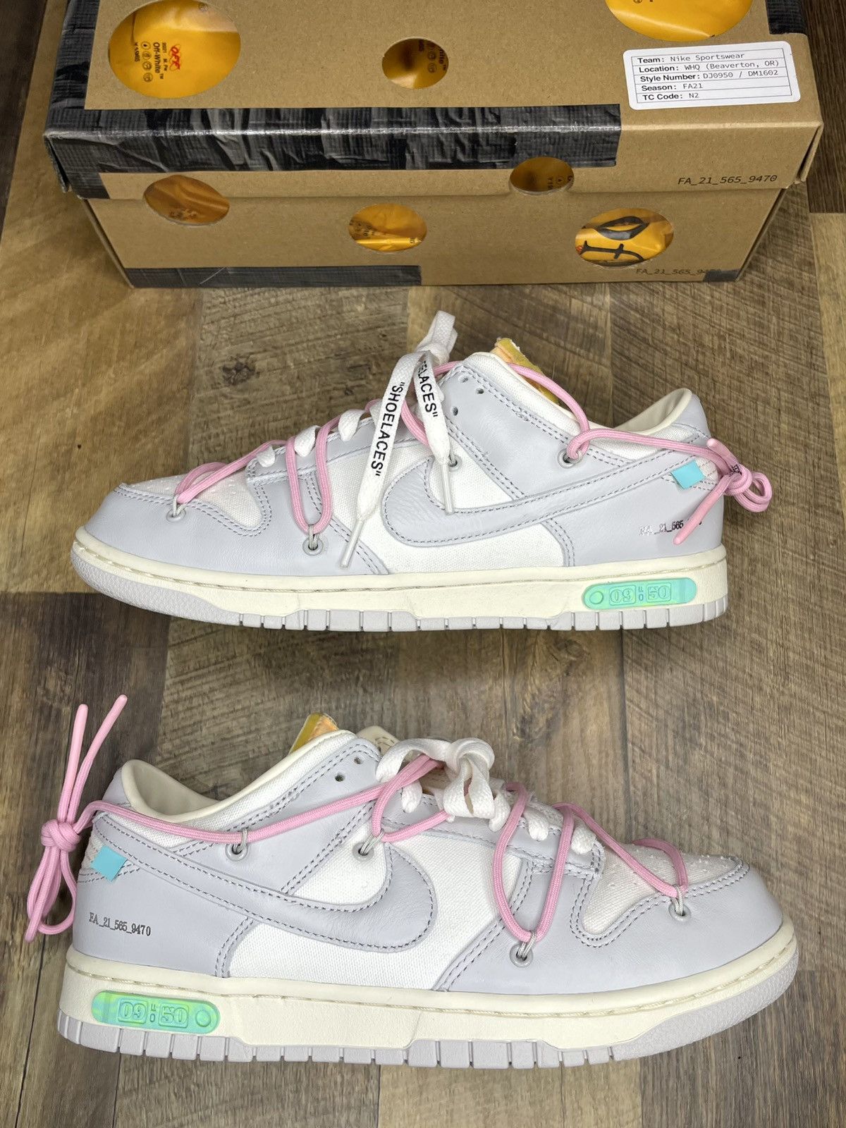 Nike × Off-White Off White Nike Dunk Low Lot 09 of 50 retro og Size US 9.5 / EU 42-43 - 1 Thumbnail