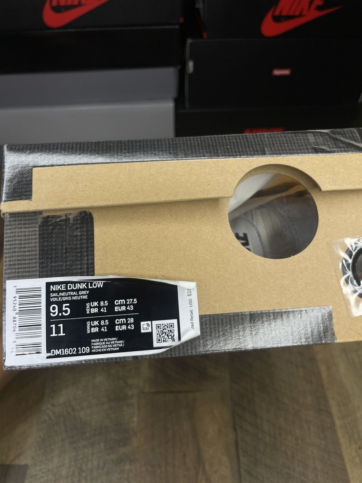 Nike × Off-White Off White Nike Dunk Low Lot 09 of 50 retro og Size US 9.5 / EU 42-43 - 8 Thumbnail