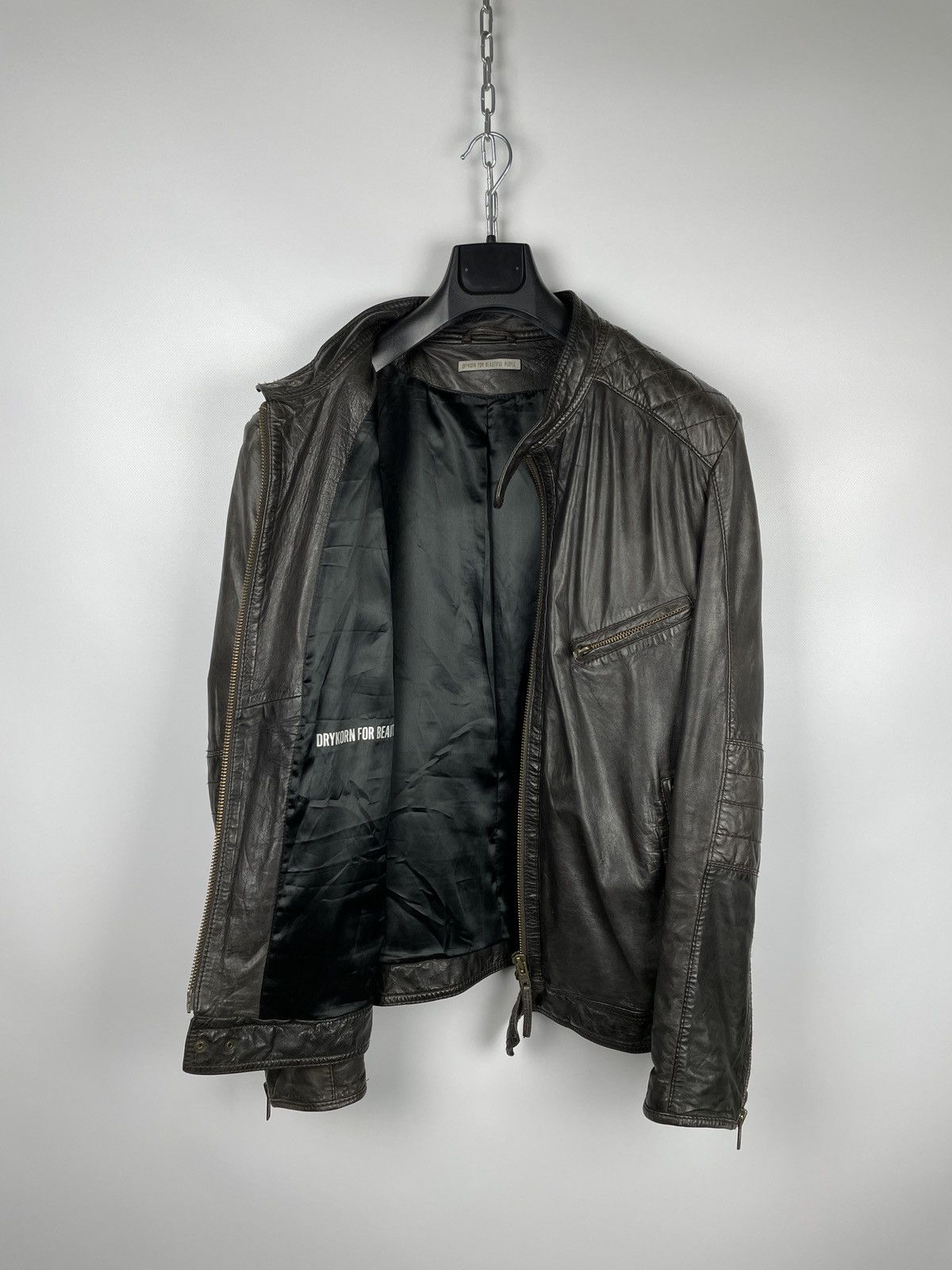 DRYKORN Drykorn For Beautiful People Leather Biker Jacket Size US L / EU 52-54 / 3 - 11 Thumbnail