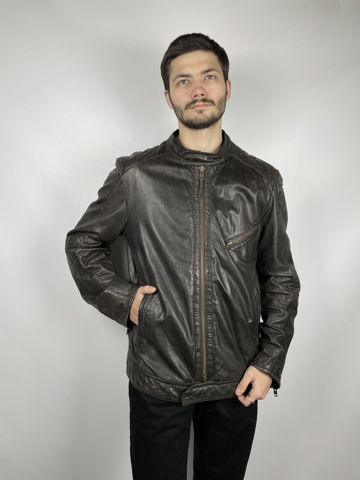 DRYKORN Drykorn For Beautiful People Leather Biker Jacket Size US L / EU 52-54 / 3 - 2 Thumbnail