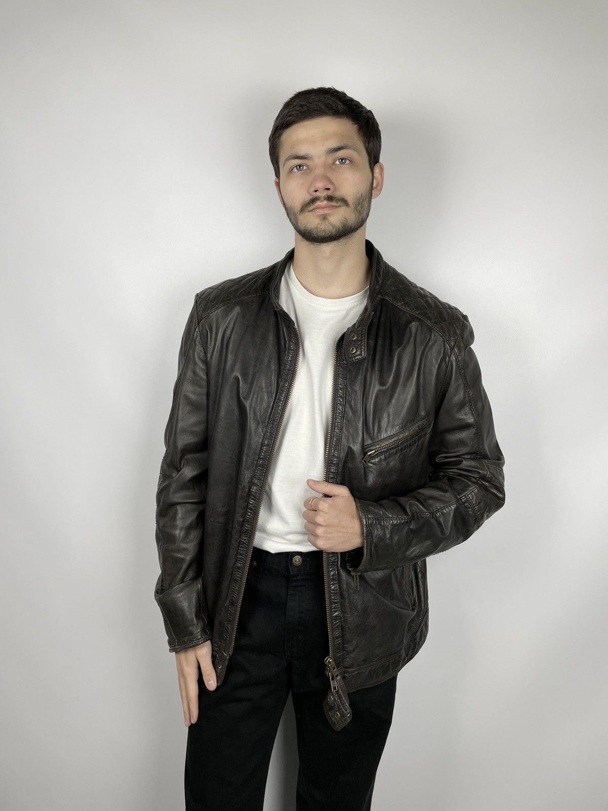 DRYKORN Drykorn For Beautiful People Leather Biker Jacket Size US L / EU 52-54 / 3 - 1 Thumbnail
