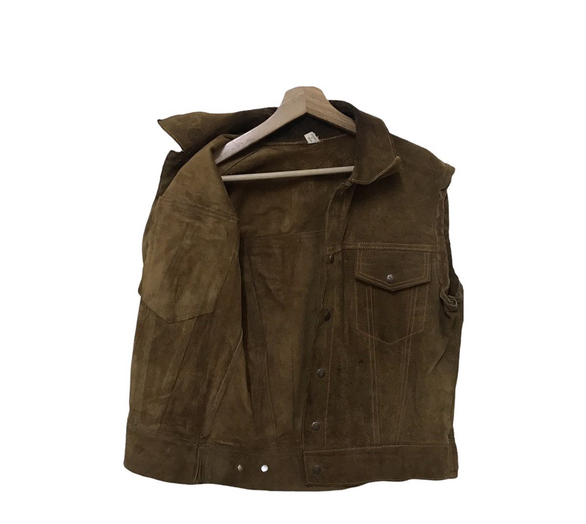 Leather × Vintage Vintage Japanese Luxury Sleeveless Leather Jacket Size US S / EU 44-46 / 1 - 2 Thumbnail