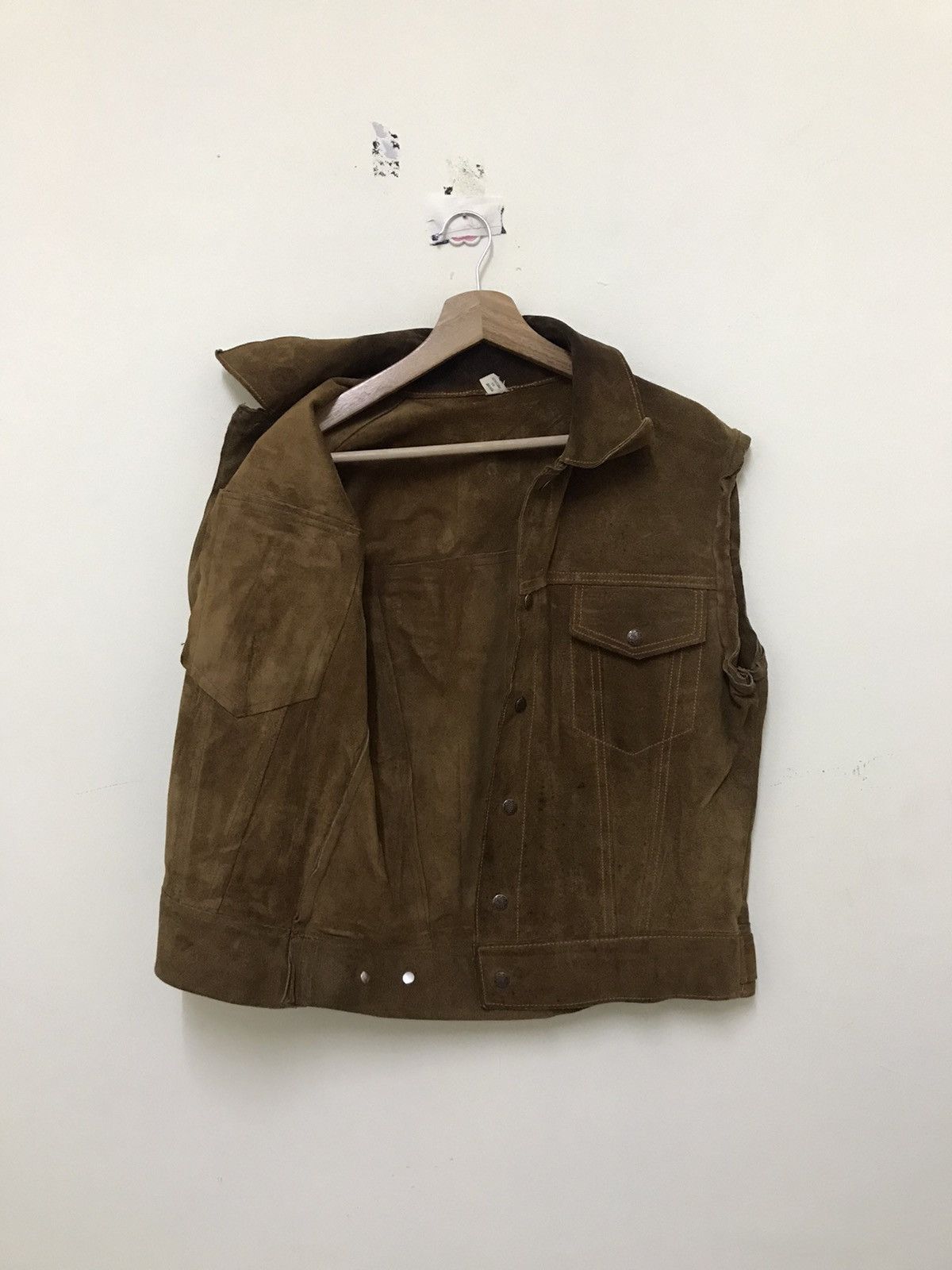 Leather × Vintage Vintage Japanese Luxury Sleeveless Leather Jacket Size US S / EU 44-46 / 1 - 6 Thumbnail