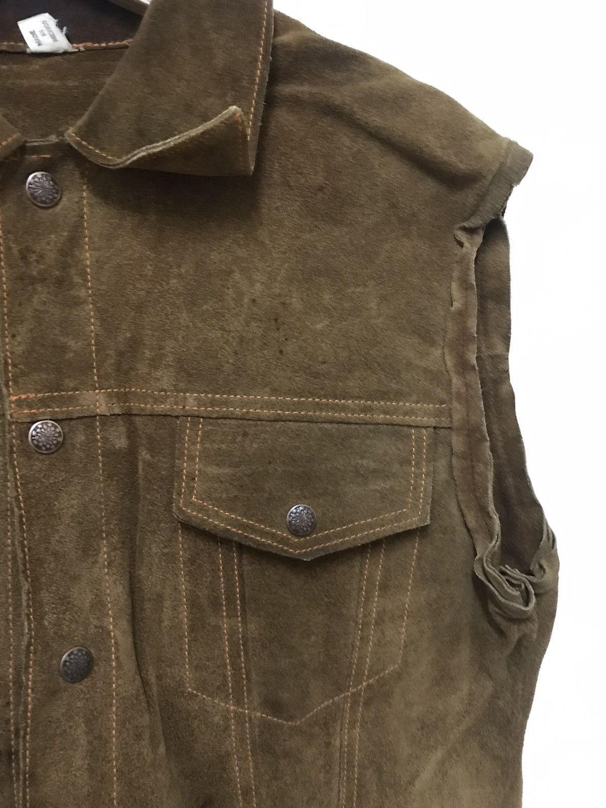 Leather × Vintage Vintage Japanese Luxury Sleeveless Leather Jacket Size US S / EU 44-46 / 1 - 3 Thumbnail